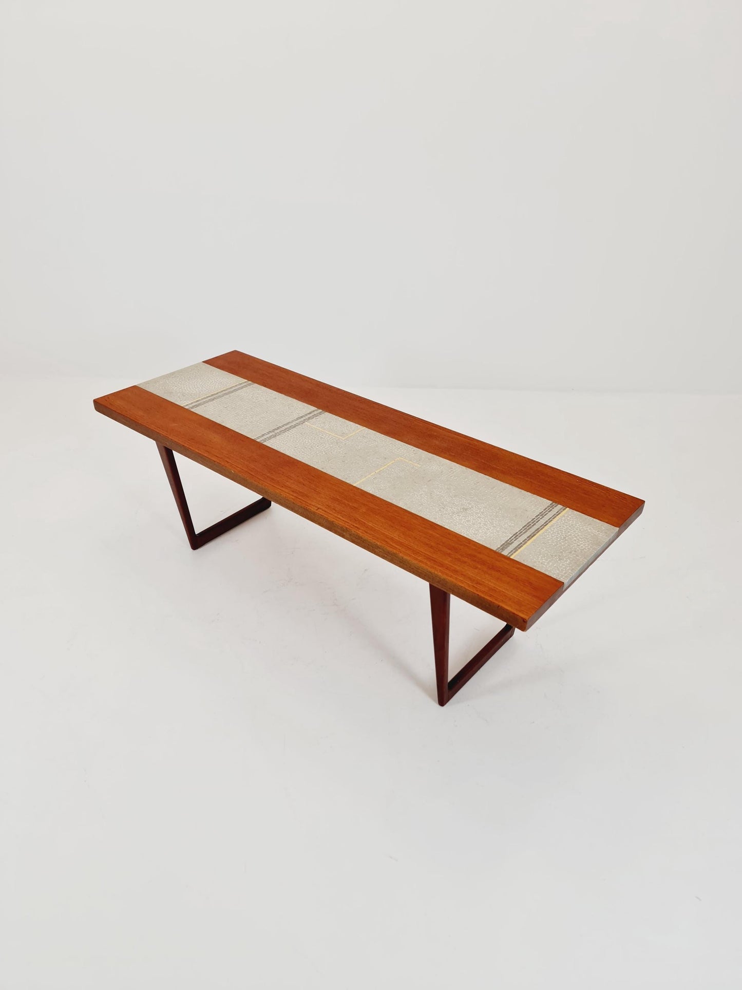 Rare vintage Danish Teak mosaic coffee table from the 60s,
