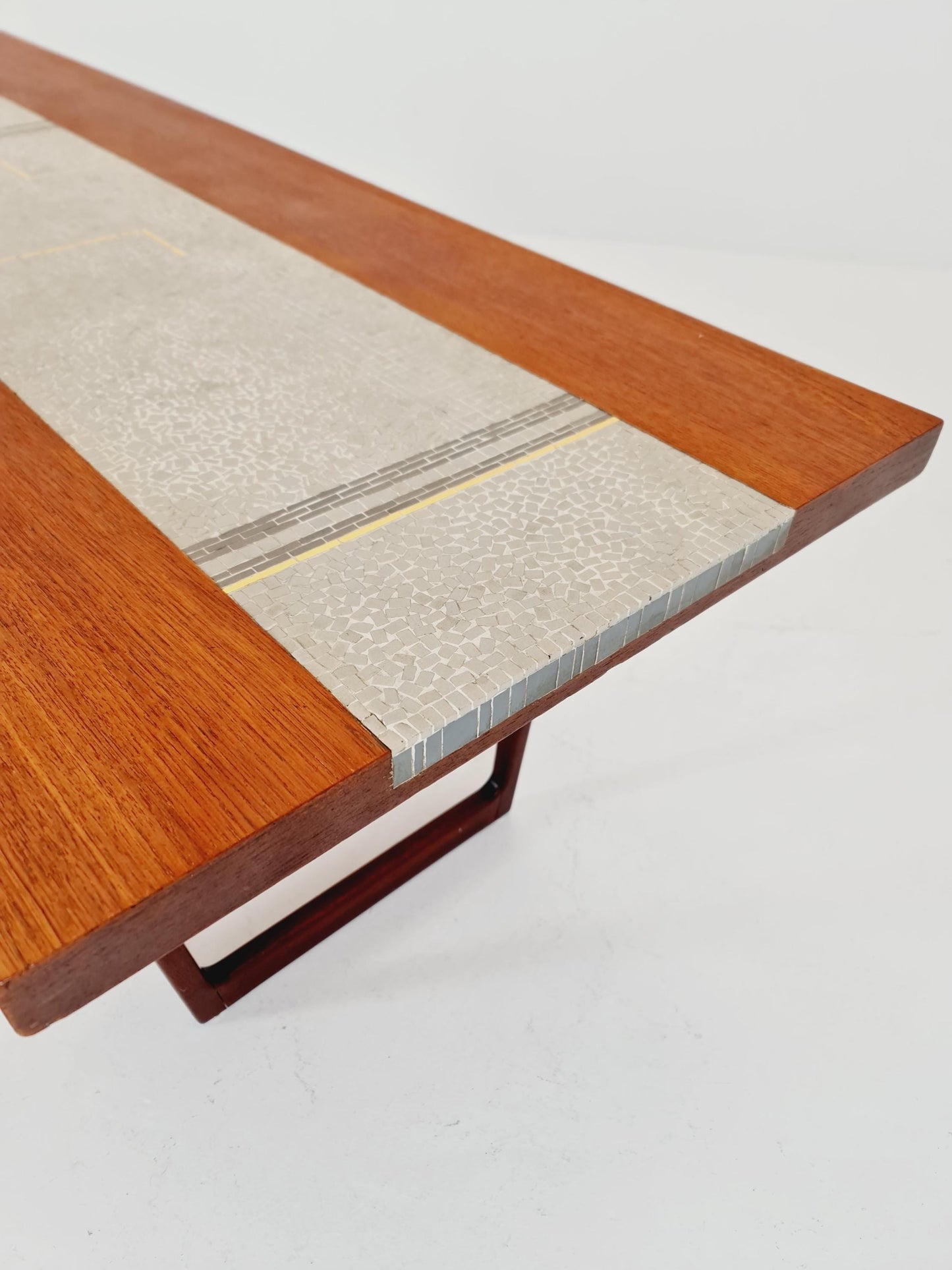 Rare vintage Danish Teak mosaic coffee table from the 60s,