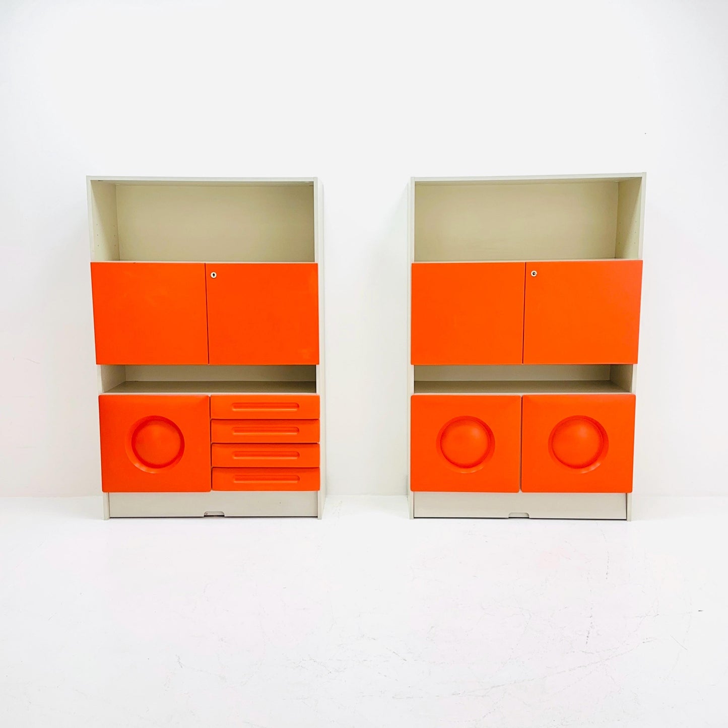 Set of 2 Space age rare cupboards by Gwinner Germany 1970s