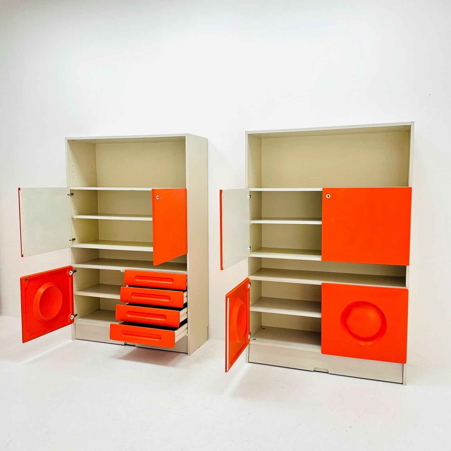 Set of 2 Space age rare cupboards by Gwinner Germany 1970s