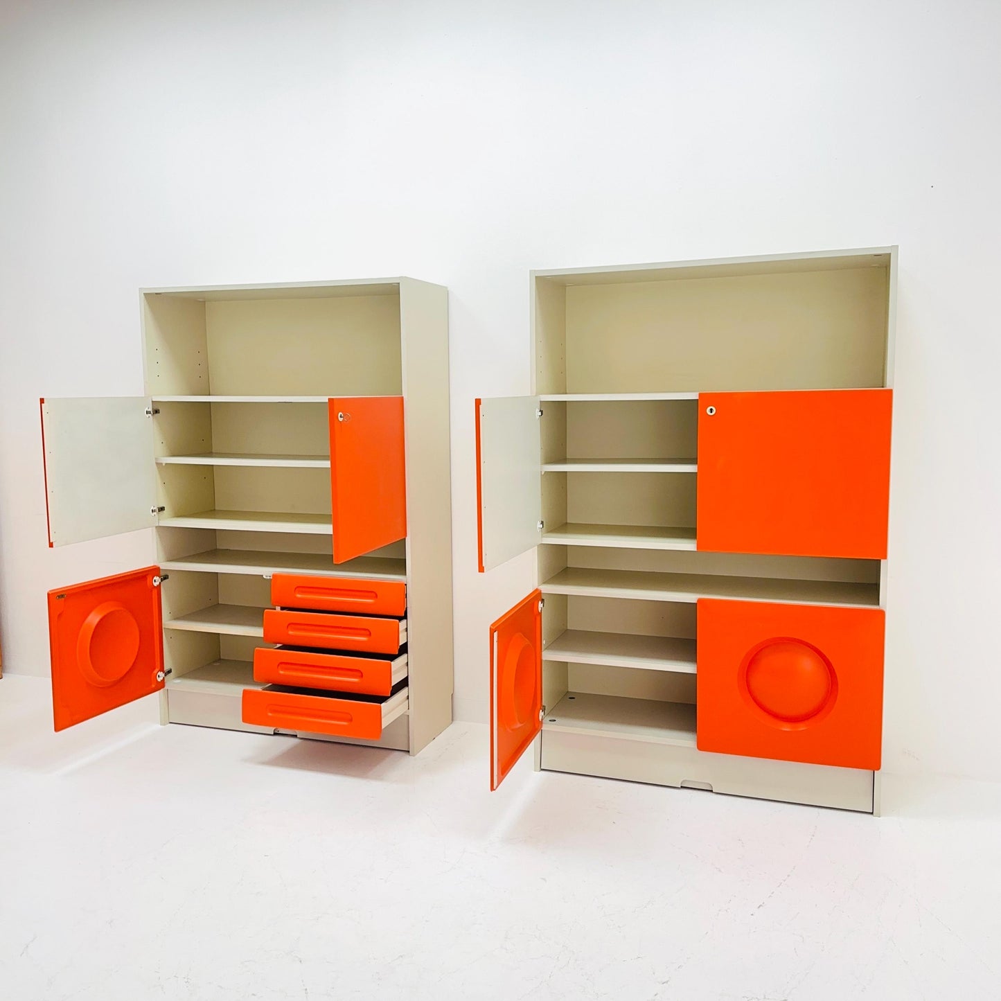 Set of 2 Space age rare cupboards by Gwinner Germany 1970s
