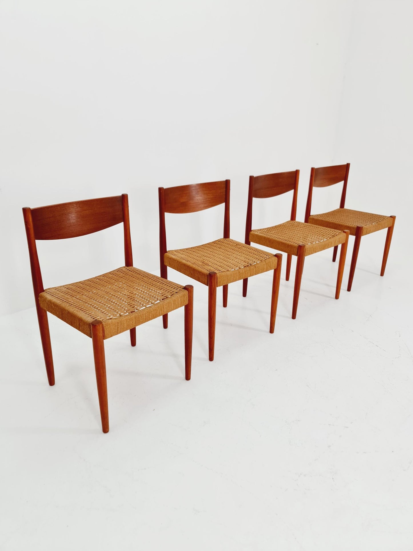 MidCentury Danish Teak Dining Chairs By Poul M.Volther for Frem Rojle 1960s, set of 4