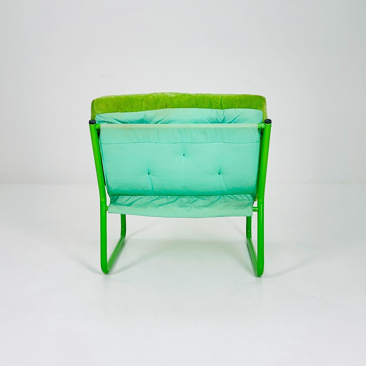Mid century retro green Pixi velvet lounge chair by Gillis Lundgren for Ikea, 1970s
