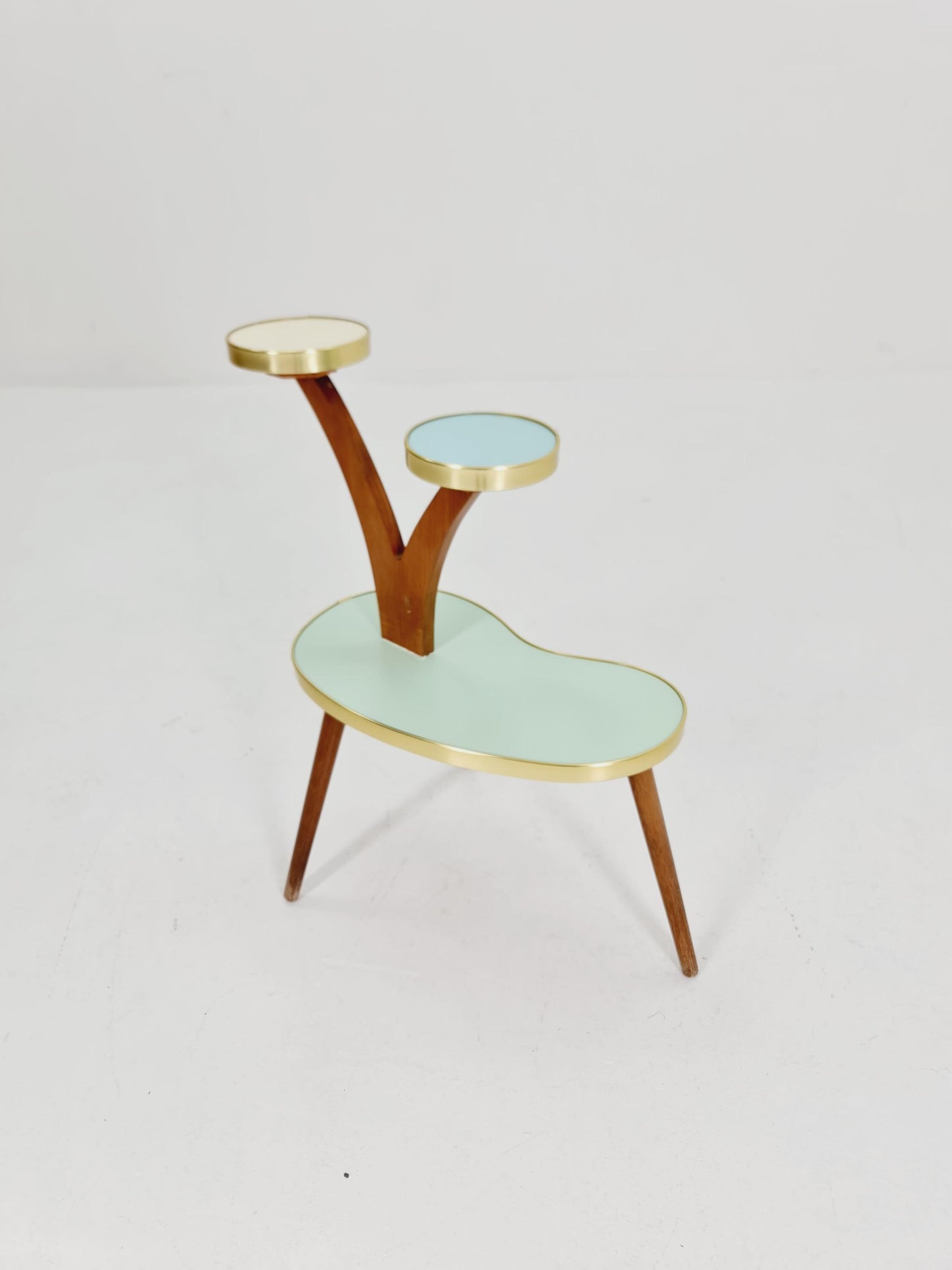 German Plant Stand, colorful Vintage Mid-Century Minimalist Indoor flower table, 1960s