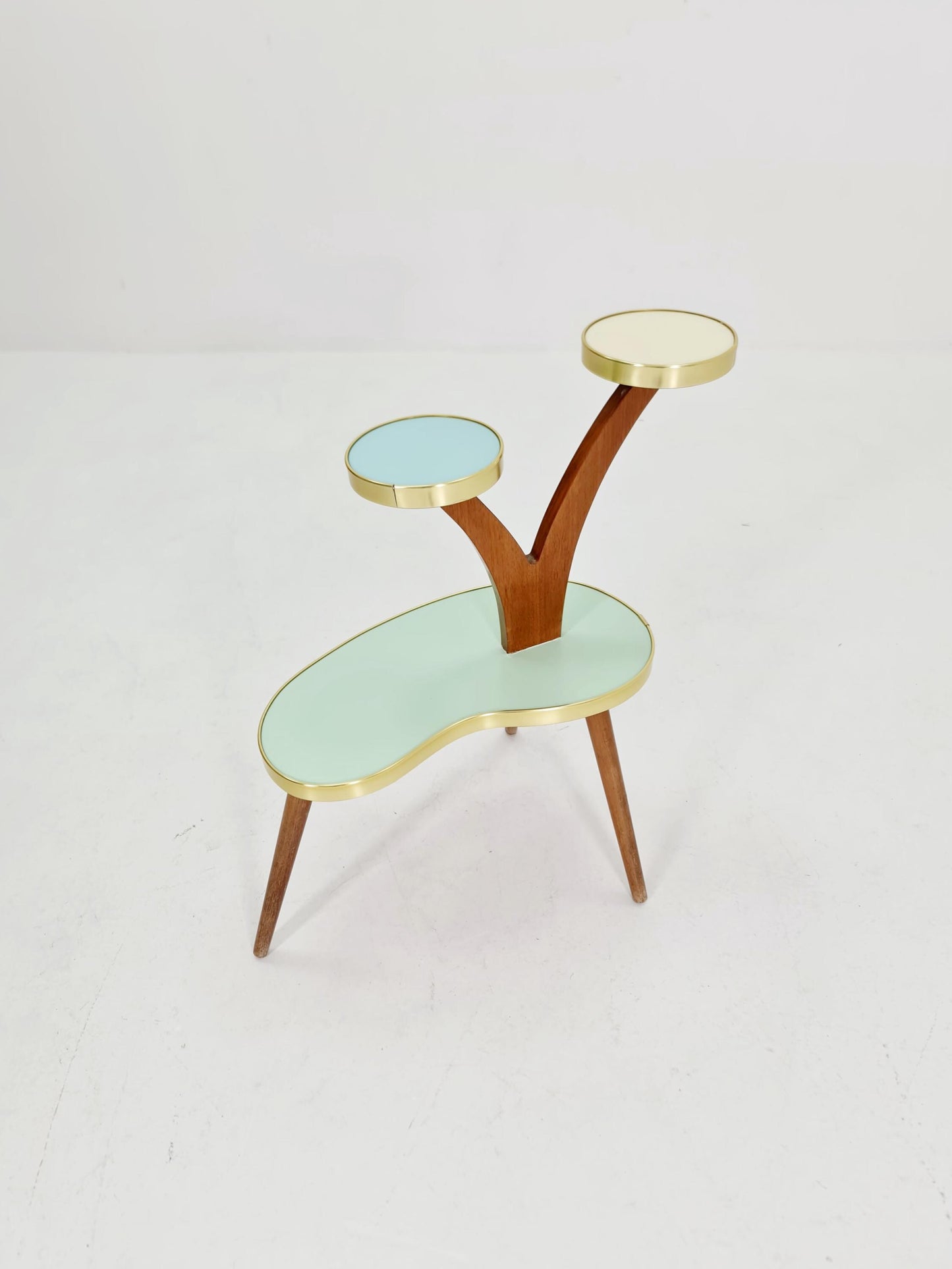 German Plant Stand, colorful Vintage Mid-Century Minimalist Indoor flower table, 1960s