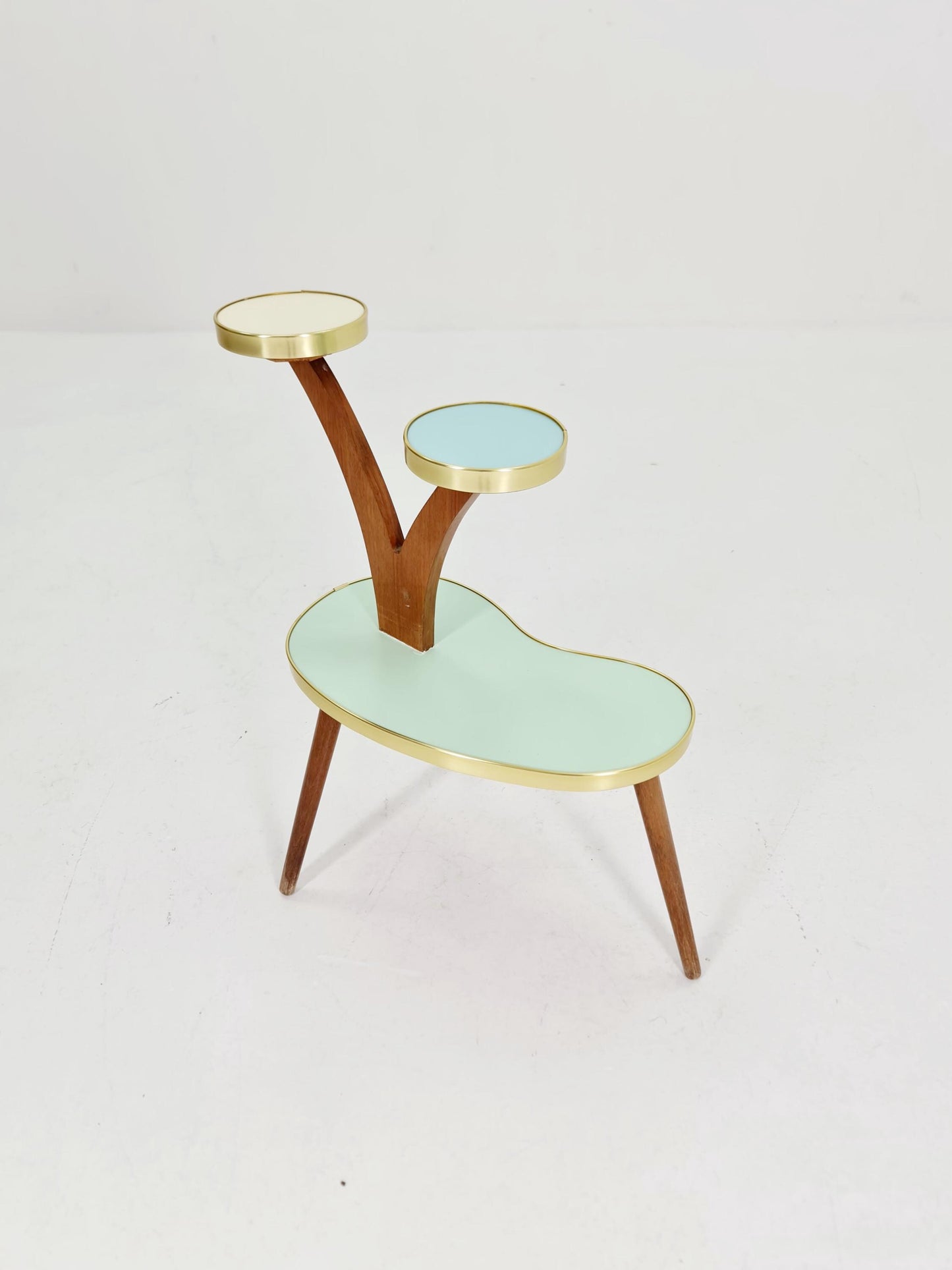 German Plant Stand, colorful Vintage Mid-Century Minimalist Indoor flower table, 1960s