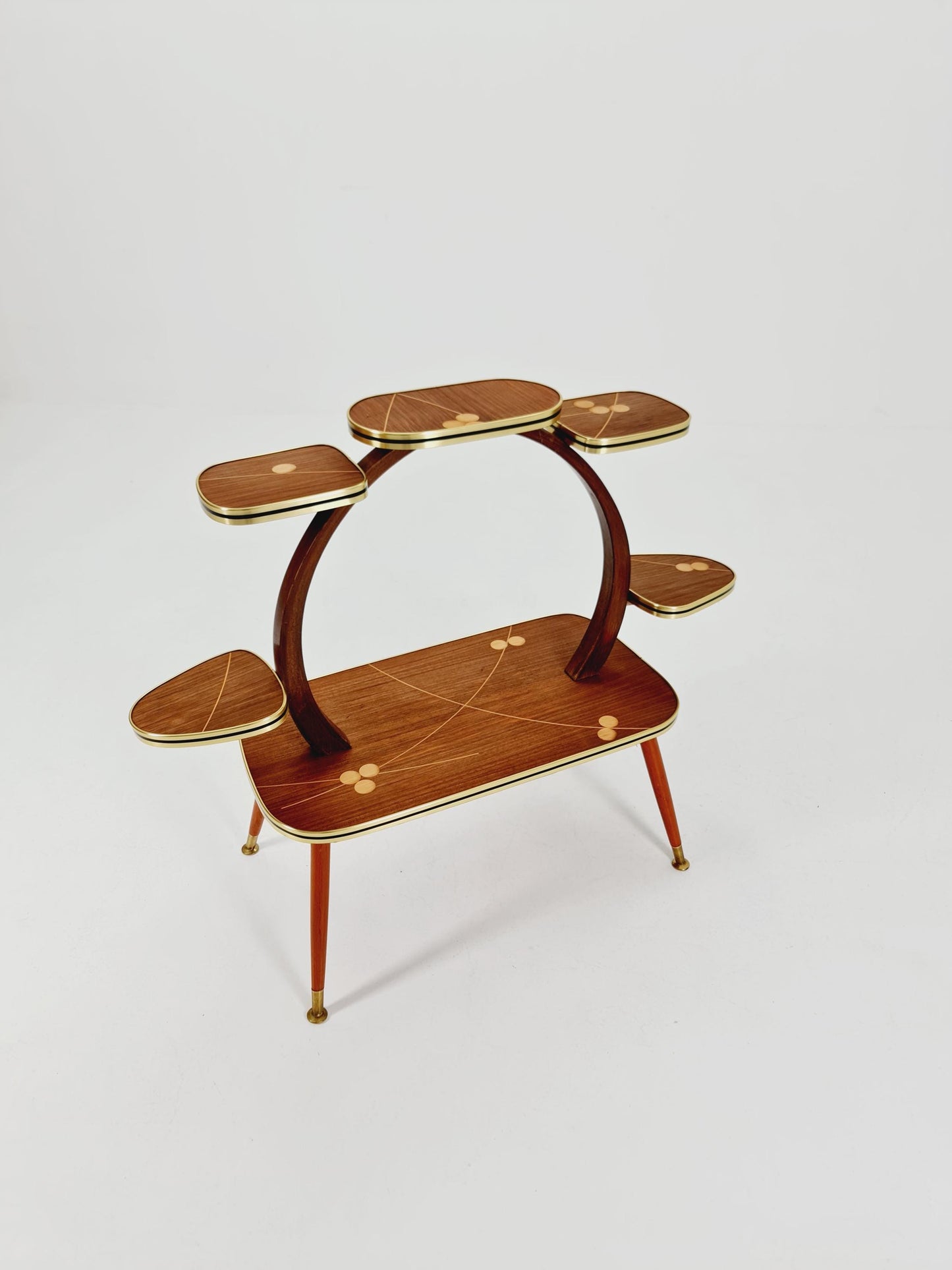 Rare Large German Plant Stand, Mosaic Vintage Mid-Century Minimalist Indoor Plant Stand Side Table Retro flower table, 1950s