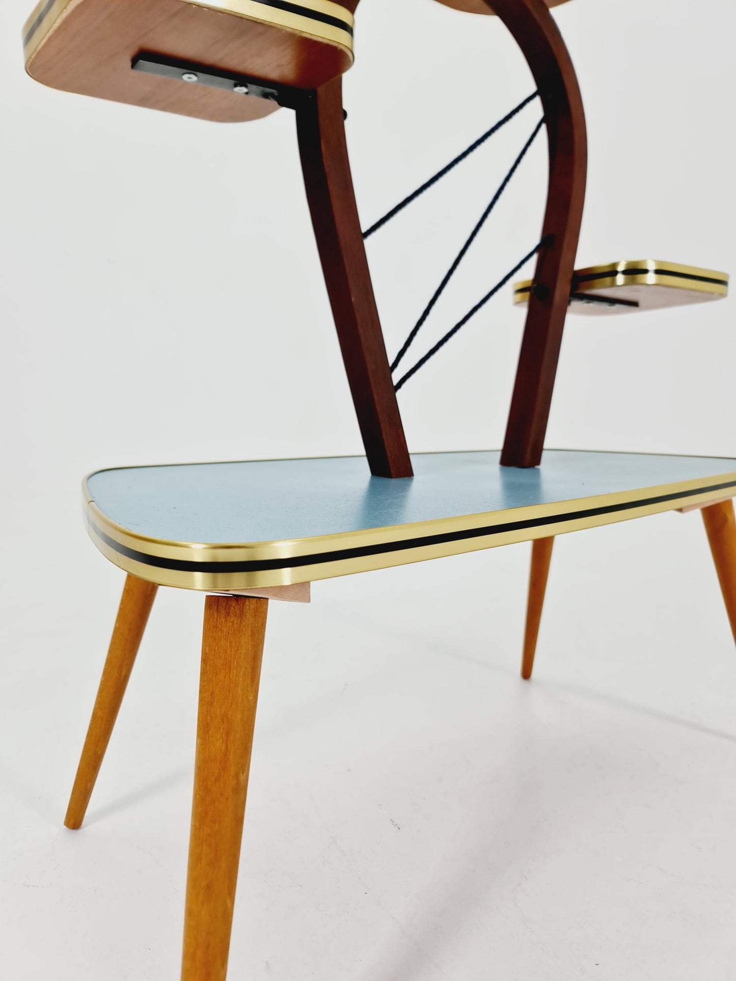 Big 1950s German Plant Stand, Colorful Vintage Mid-Century Minimalist Indoor Plant Stand Side Table Retro flower table