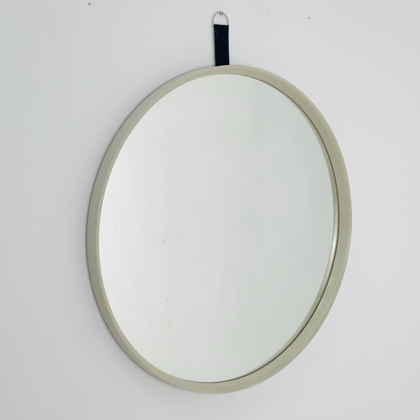 Space Age Large Mid-Century large white Round Mirror, 1970s Germany