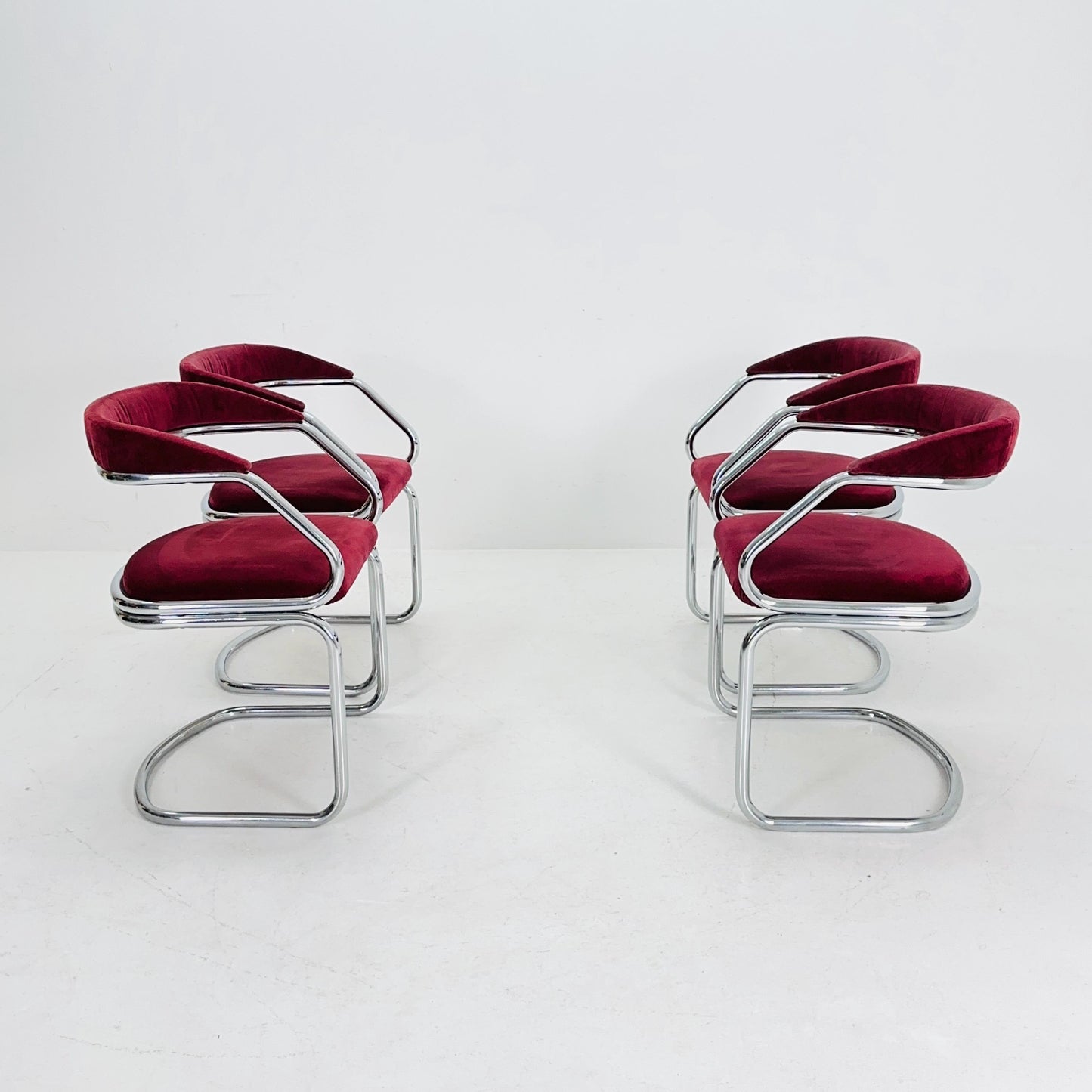 Set of 4 Mid Century Dining table armchairs by Giotto Stoppino, Italy, 1970s