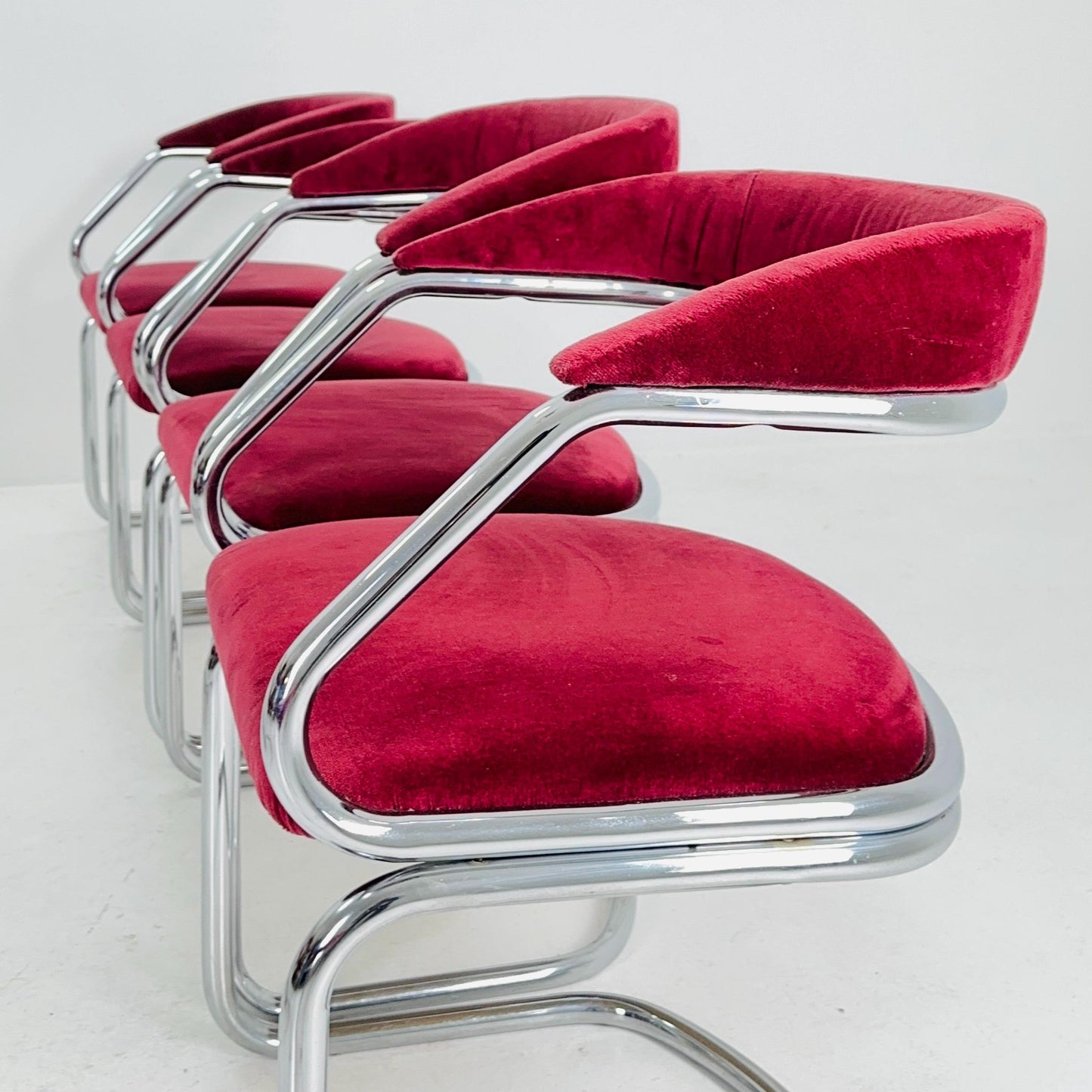 Set of 4 Mid Century Dining table armchairs by Giotto Stoppino, Italy, 1970s