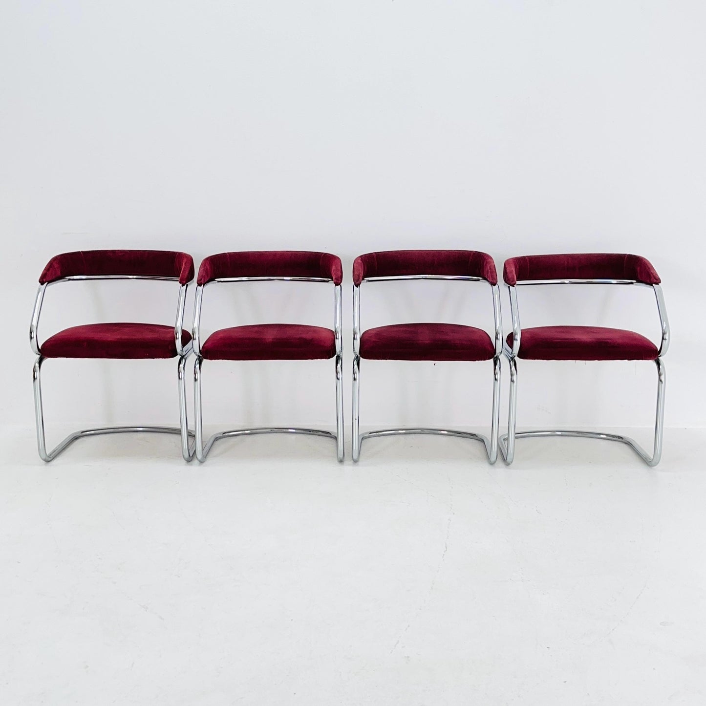 Set of 4 Mid Century Dining table armchairs by Giotto Stoppino, Italy, 1970s