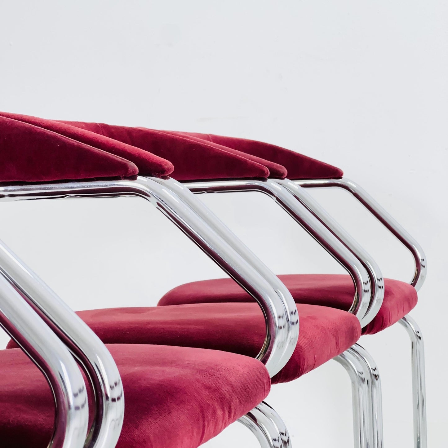 Set of 4 Mid Century Dining table armchairs by Giotto Stoppino, Italy, 1970s