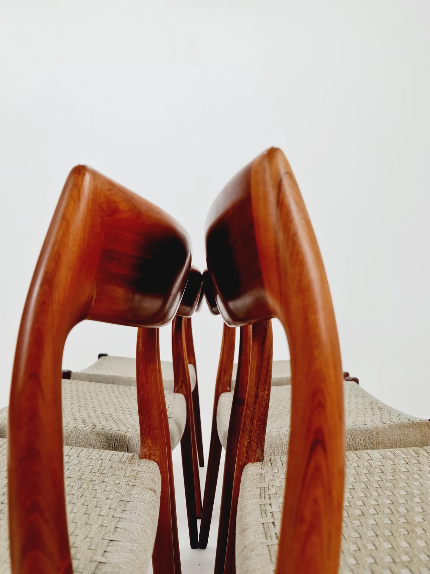 Mid Century Danish Rosewod dining chairs by Niels O.Moller,model 7 , set of 6 ,1960s