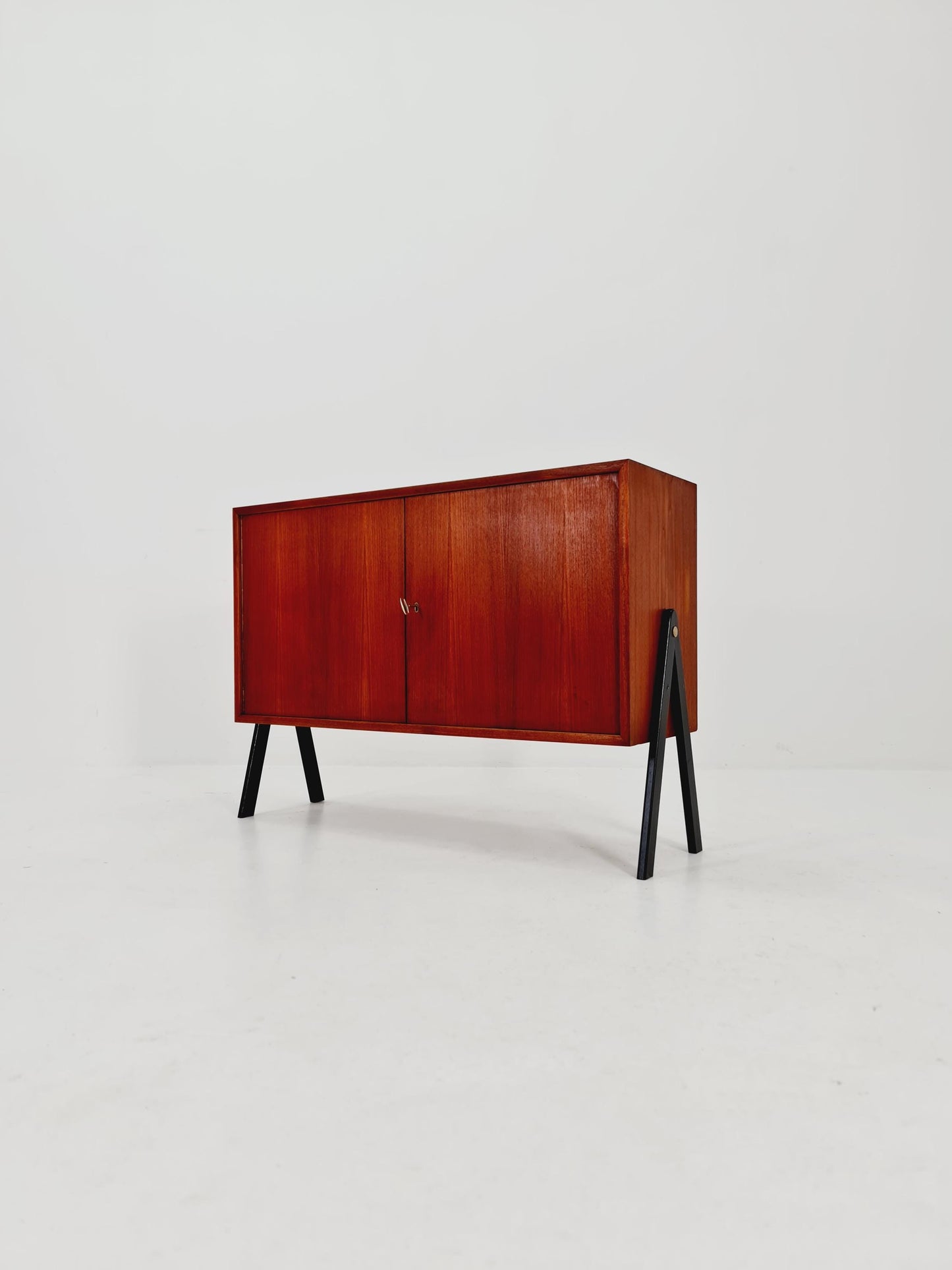 Mid-century Danish vintage teak record sideboard, 1960s