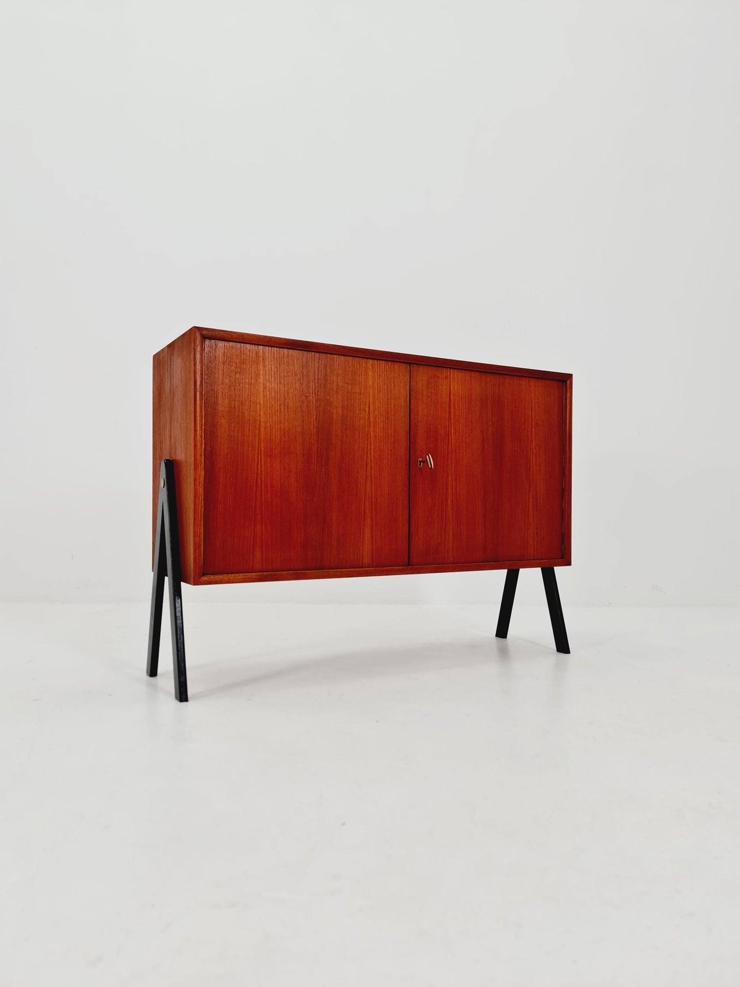 Mid-century Danish vintage teak record sideboard, 1960s