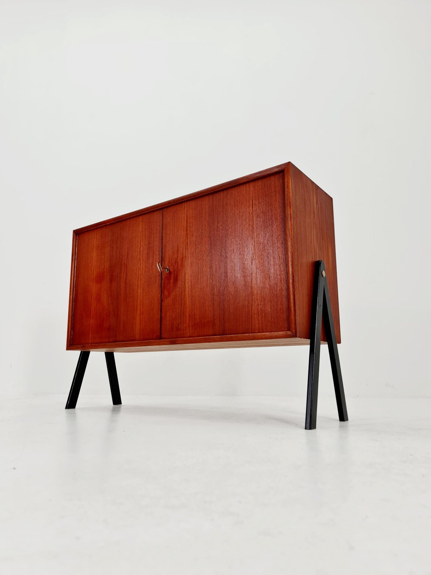 Mid-century Danish vintage teak record sideboard, 1960s
