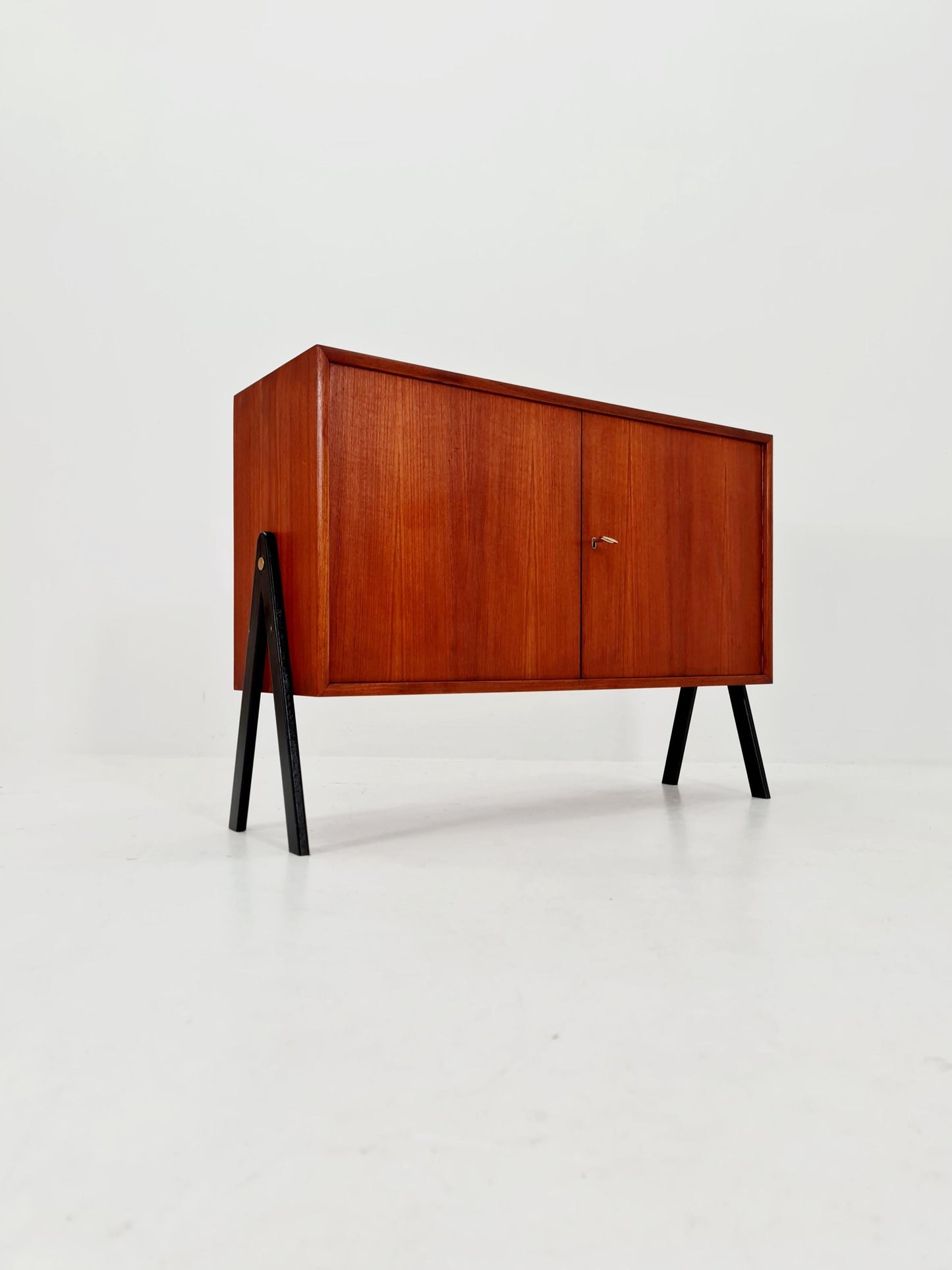Mid-century Danish vintage teak record sideboard, 1960s