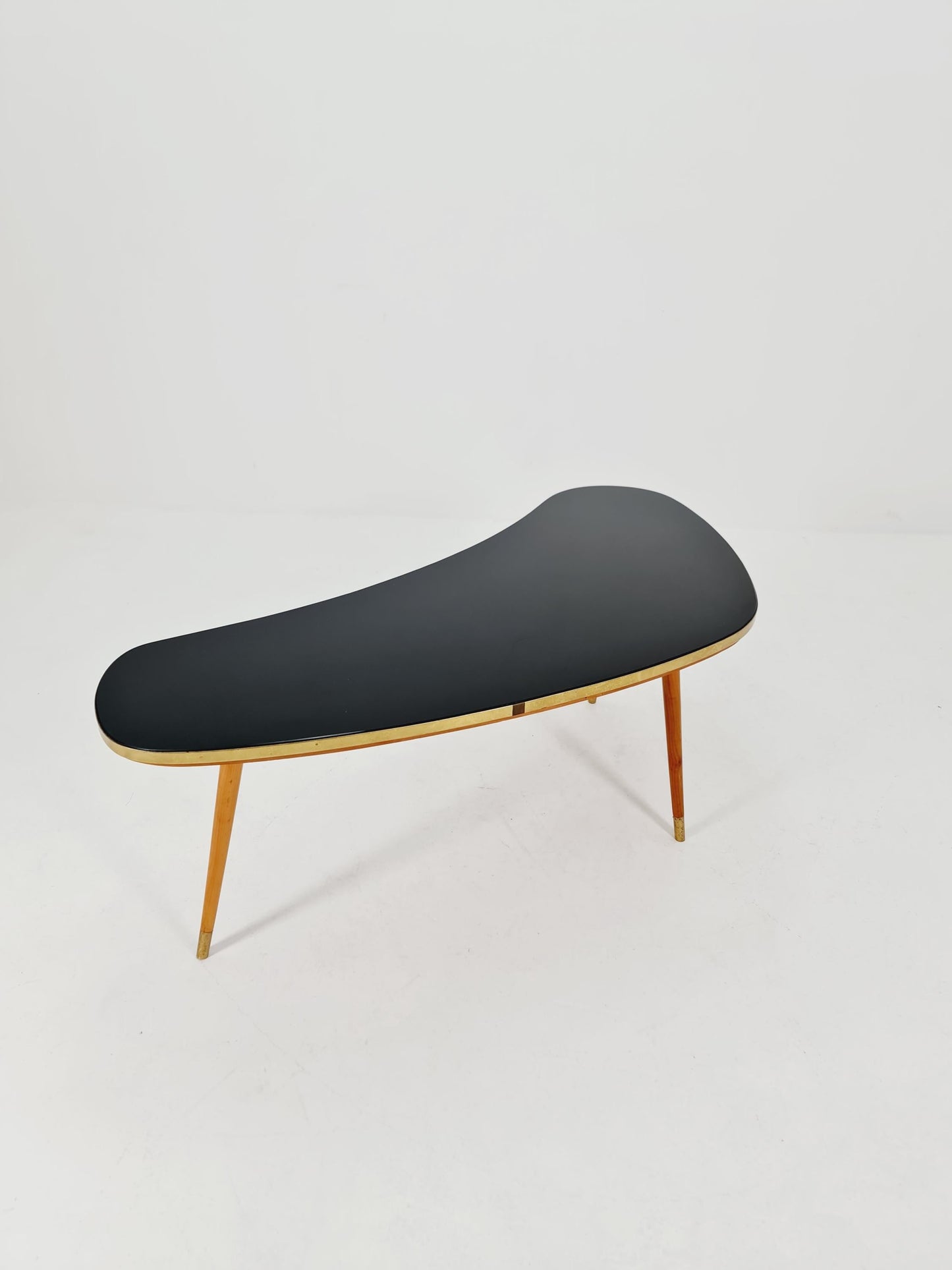 German Mid-Century Tripod Glass & Brass Coffee Table By Else 1950s