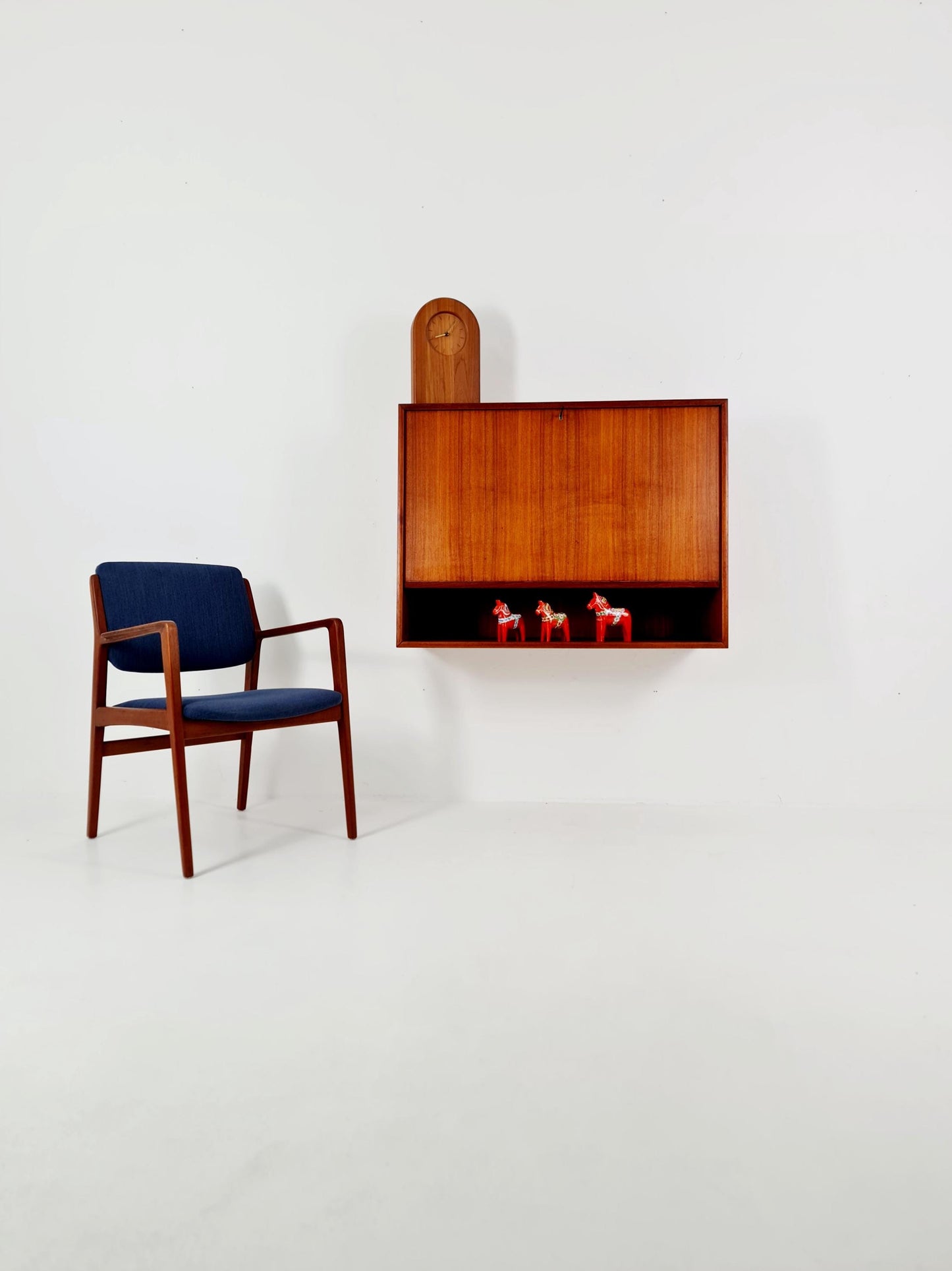 Vintage Danish teak wall hanging Secretary, desk, 1960s