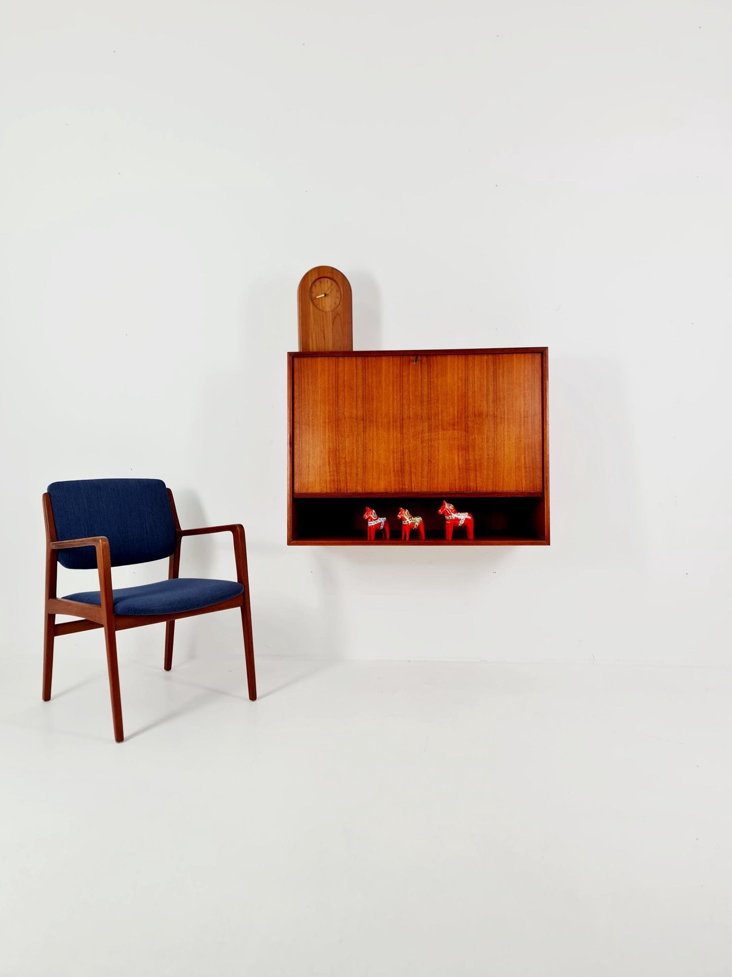 Vintage Danish teak wall hanging Secretary, desk, 1960s