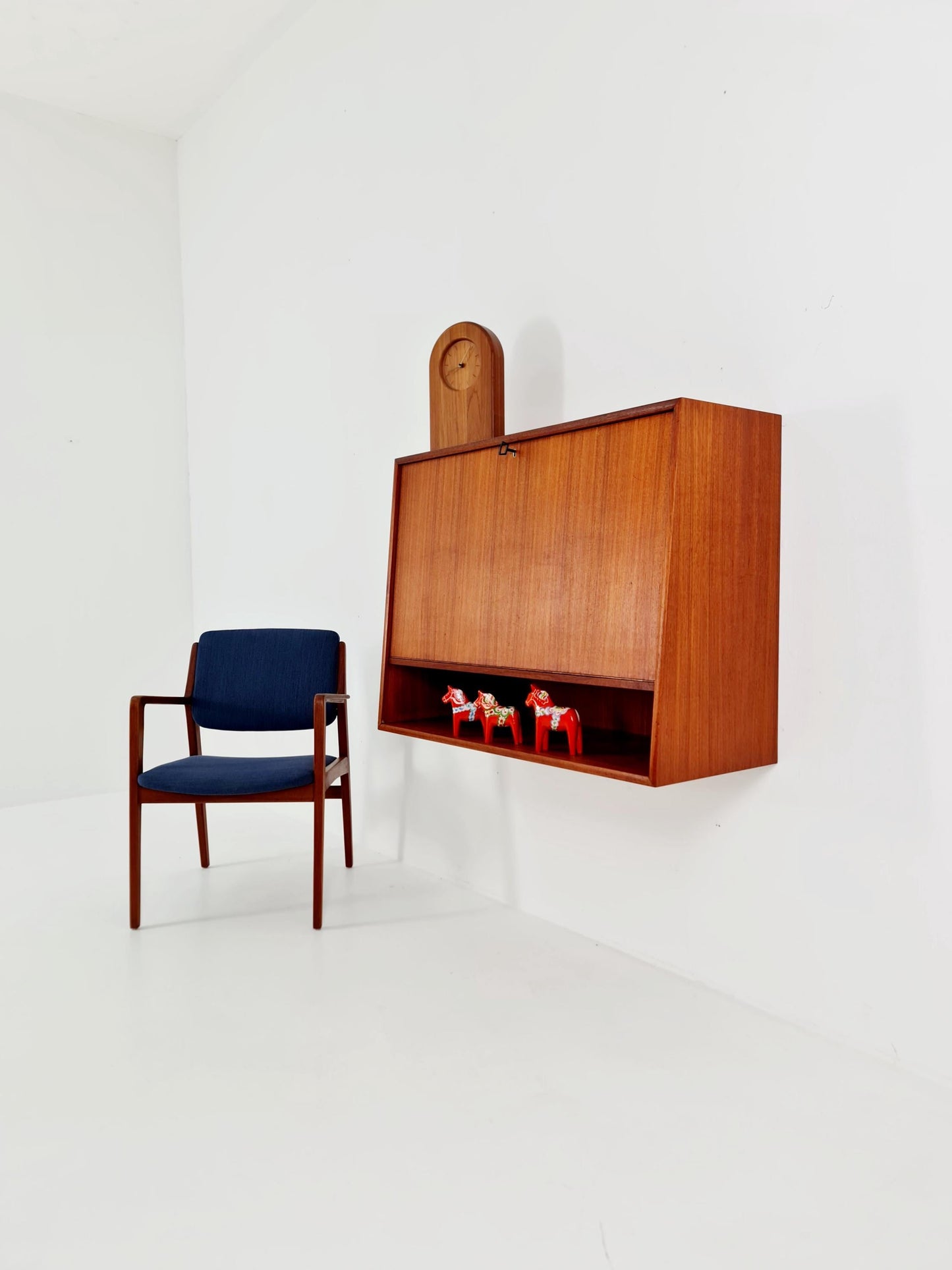 Vintage Danish teak wall hanging Secretary, desk, 1960s