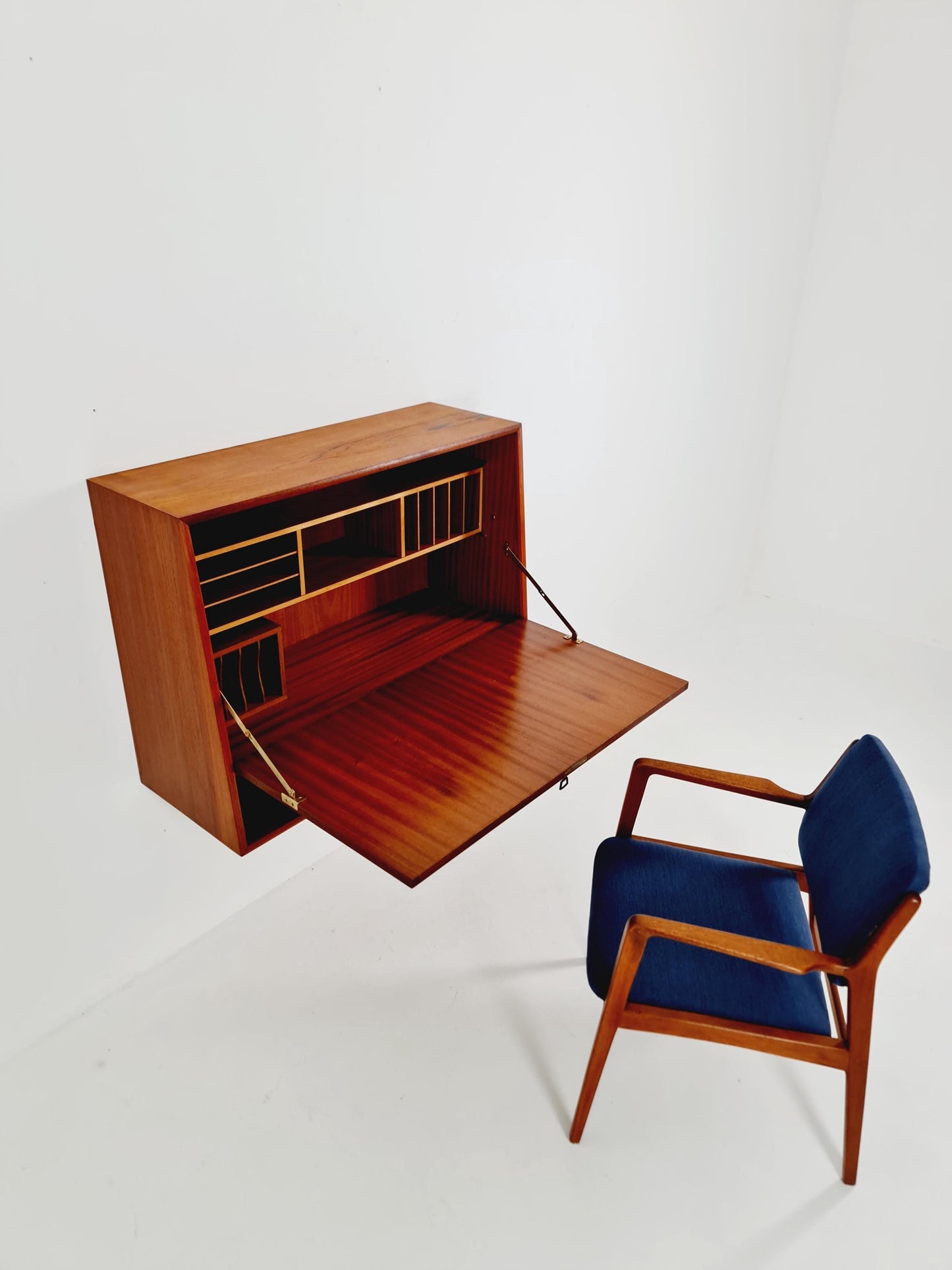 Vintage Danish teak wall hanging Secretary, desk, 1960s
