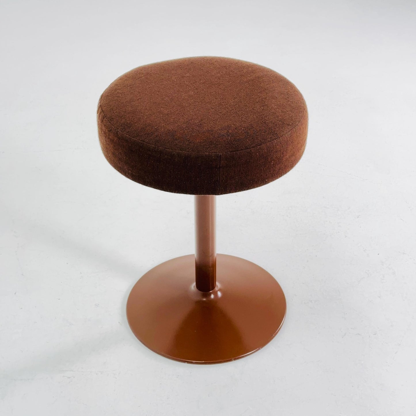 Mid century stool in Spaceage brown fabric 1970s Germany