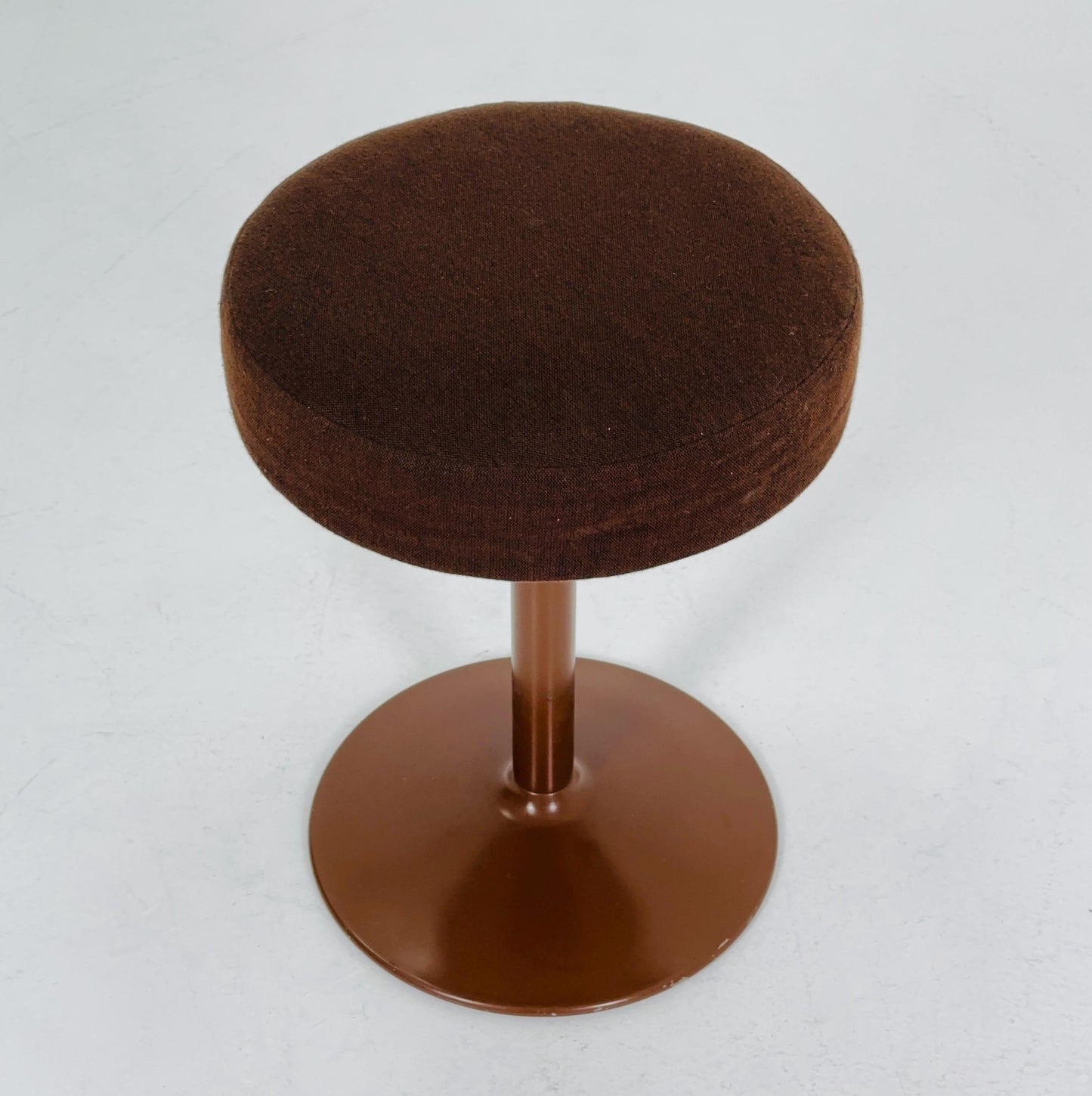 Mid century stool in Spaceage brown fabric 1970s Germany