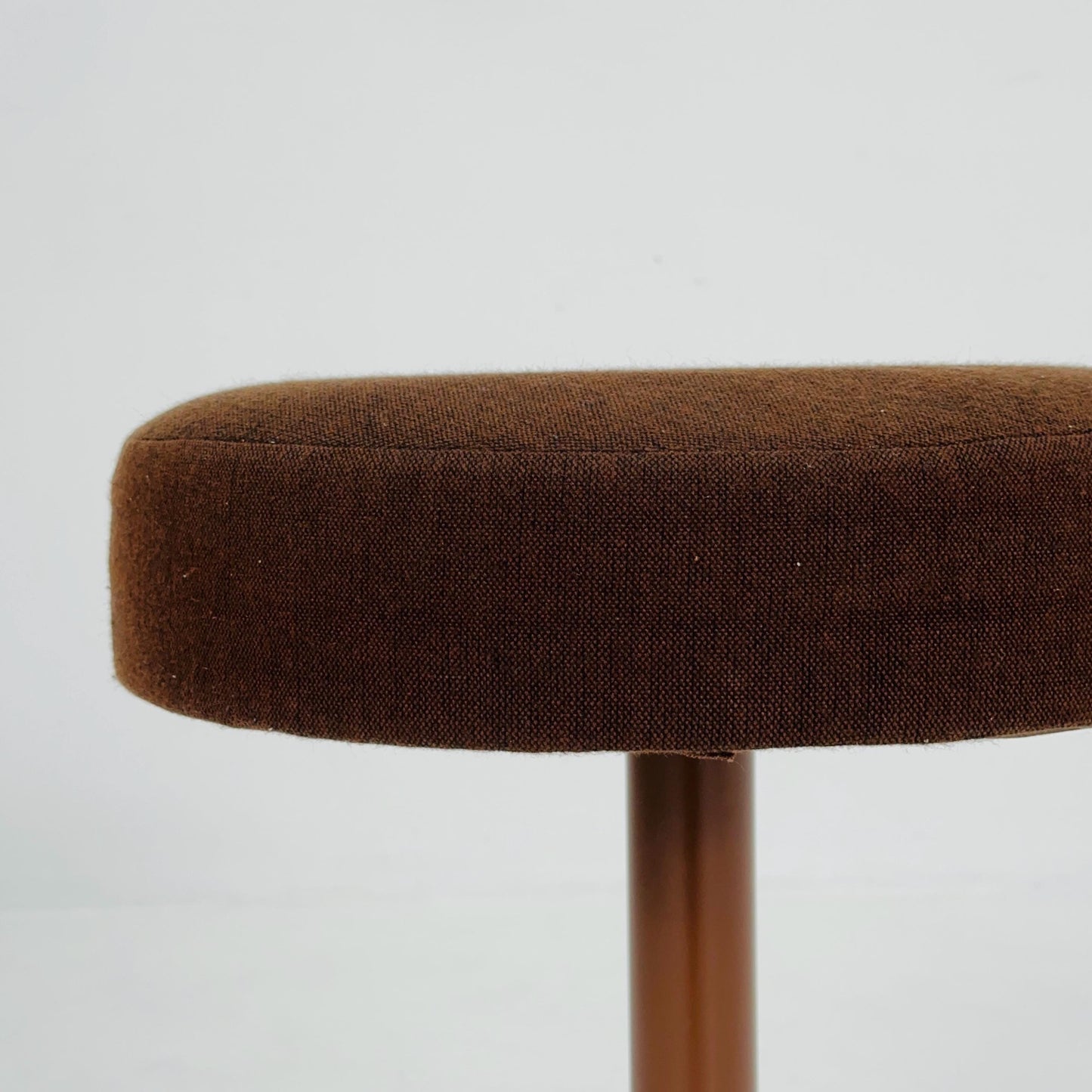 Mid century stool in Spaceage brown fabric 1970s Germany
