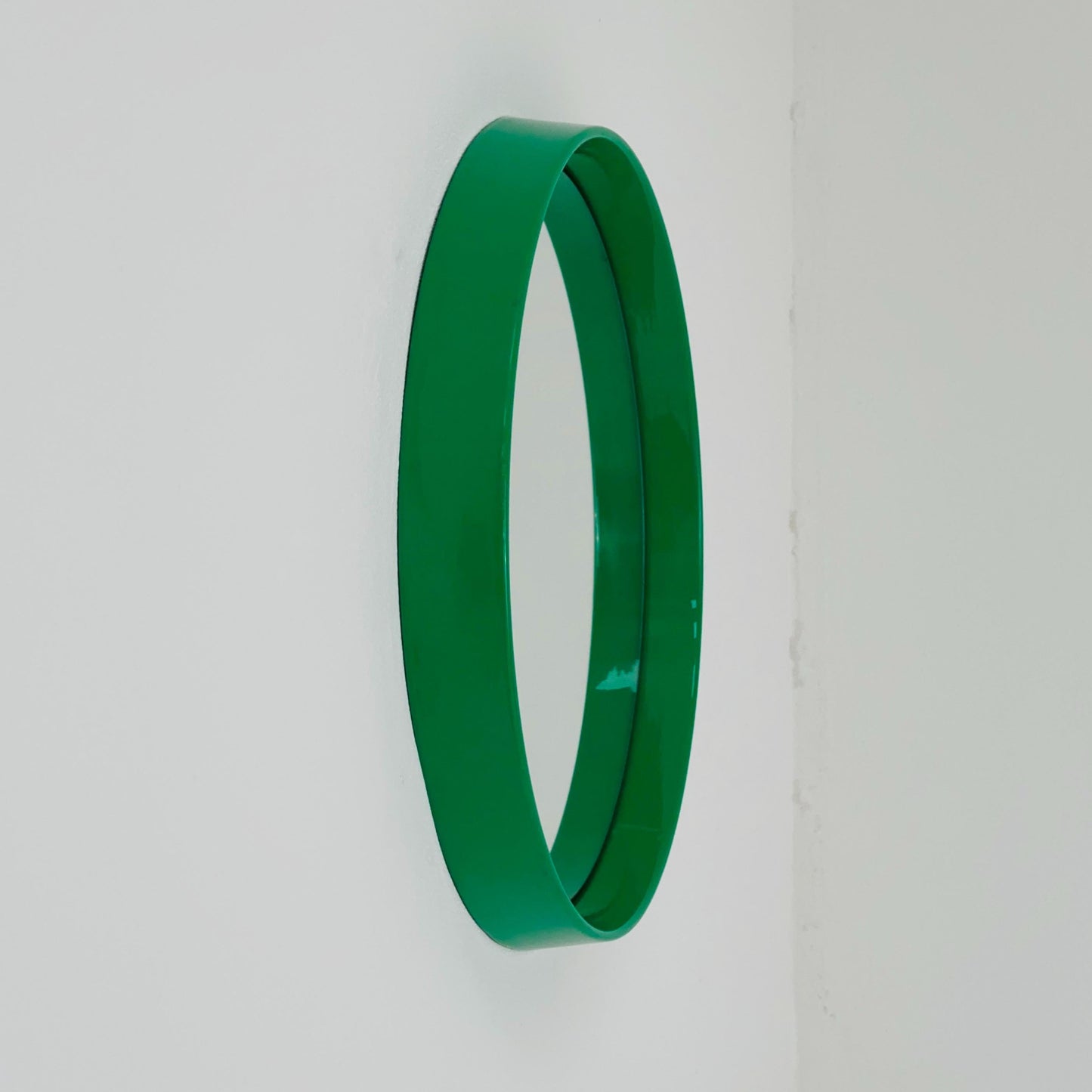 Space Age \Mid-Century Green Round wall Mirror , 1970s Germany