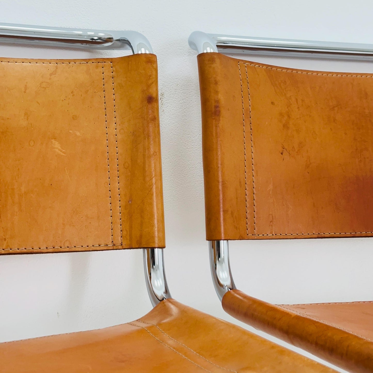 set of 4 Mid-Century Vintage S33 chair from Mart Stam Fasem Italy 1980s