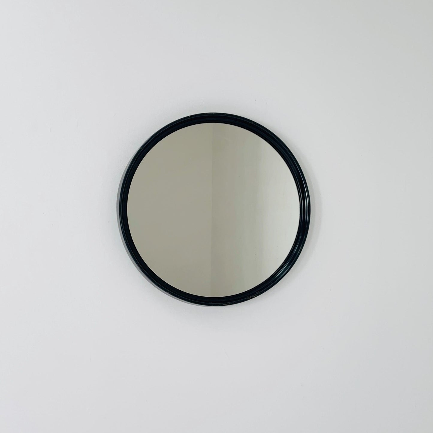 Space Age \Mid-Century Large black Round Wall mirror, 1970s Germany