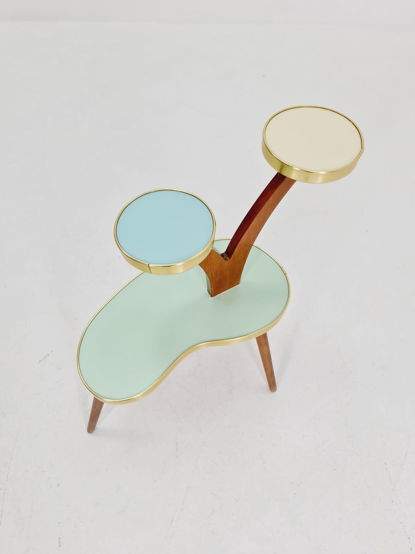 German Plant Stand, colorful Vintage Mid-Century Minimalist Indoor flower table, 1960s