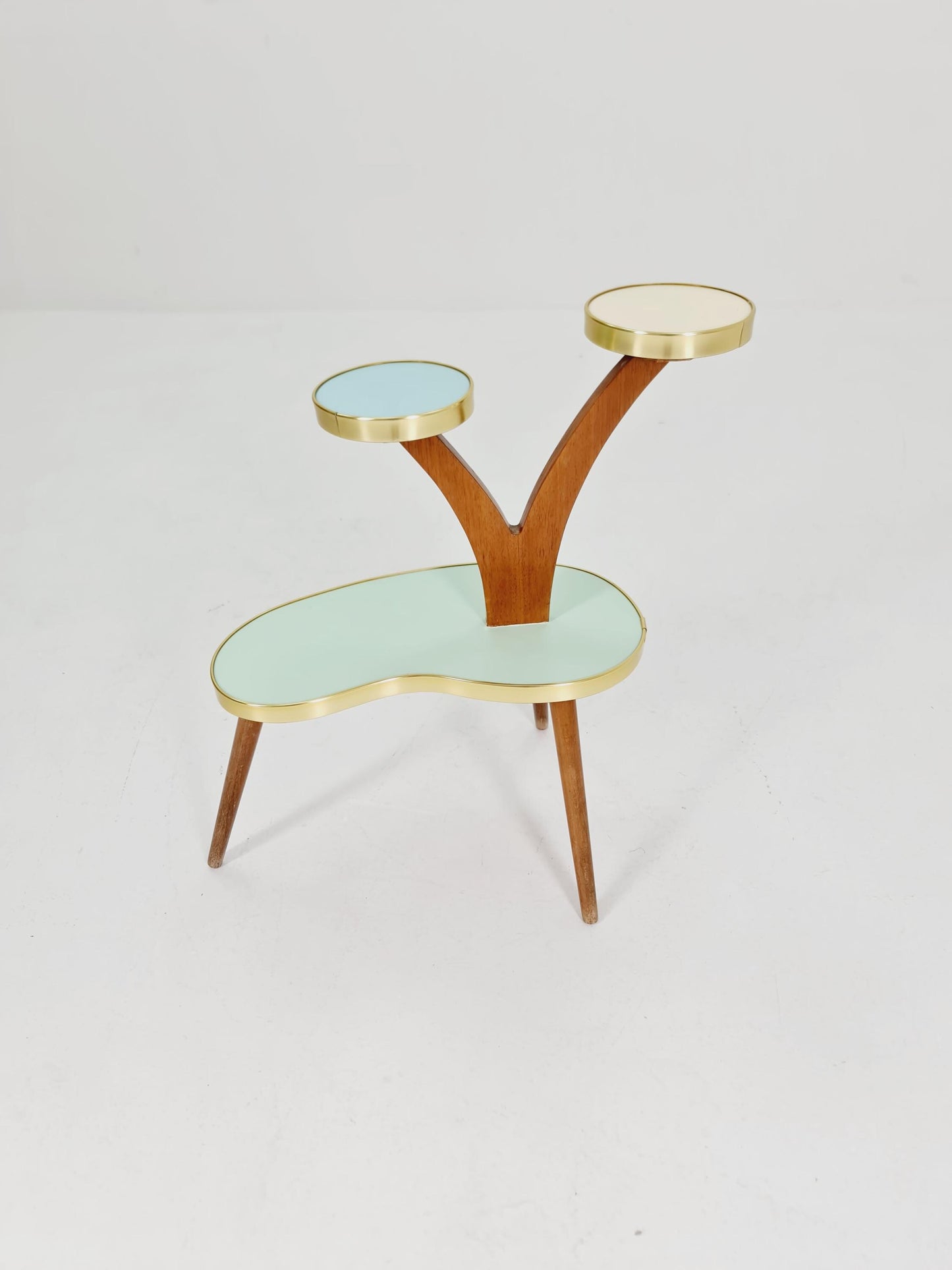 German Plant Stand, colorful Vintage Mid-Century Minimalist Indoor flower table, 1960s