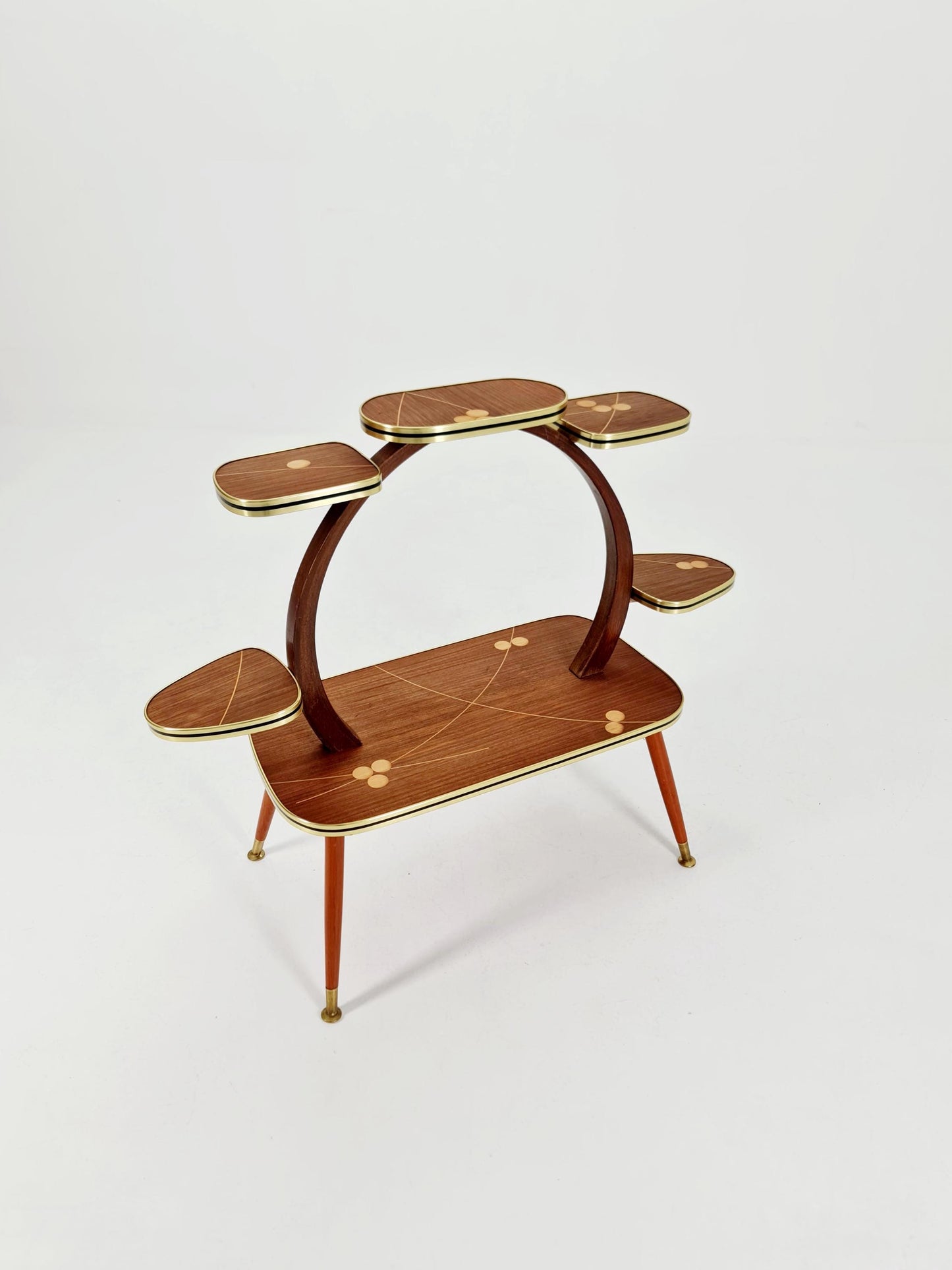 Rare Large German Plant Stand, Mosaic Vintage Mid-Century Minimalist Indoor Plant Stand Side Table Retro flower table, 1950s