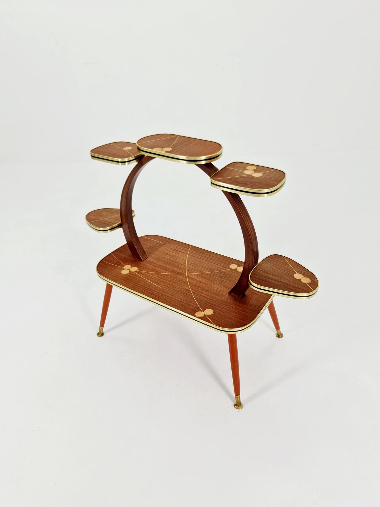 Rare Large German Plant Stand, Mosaic Vintage Mid-Century Minimalist Indoor Plant Stand Side Table Retro flower table, 1950s
