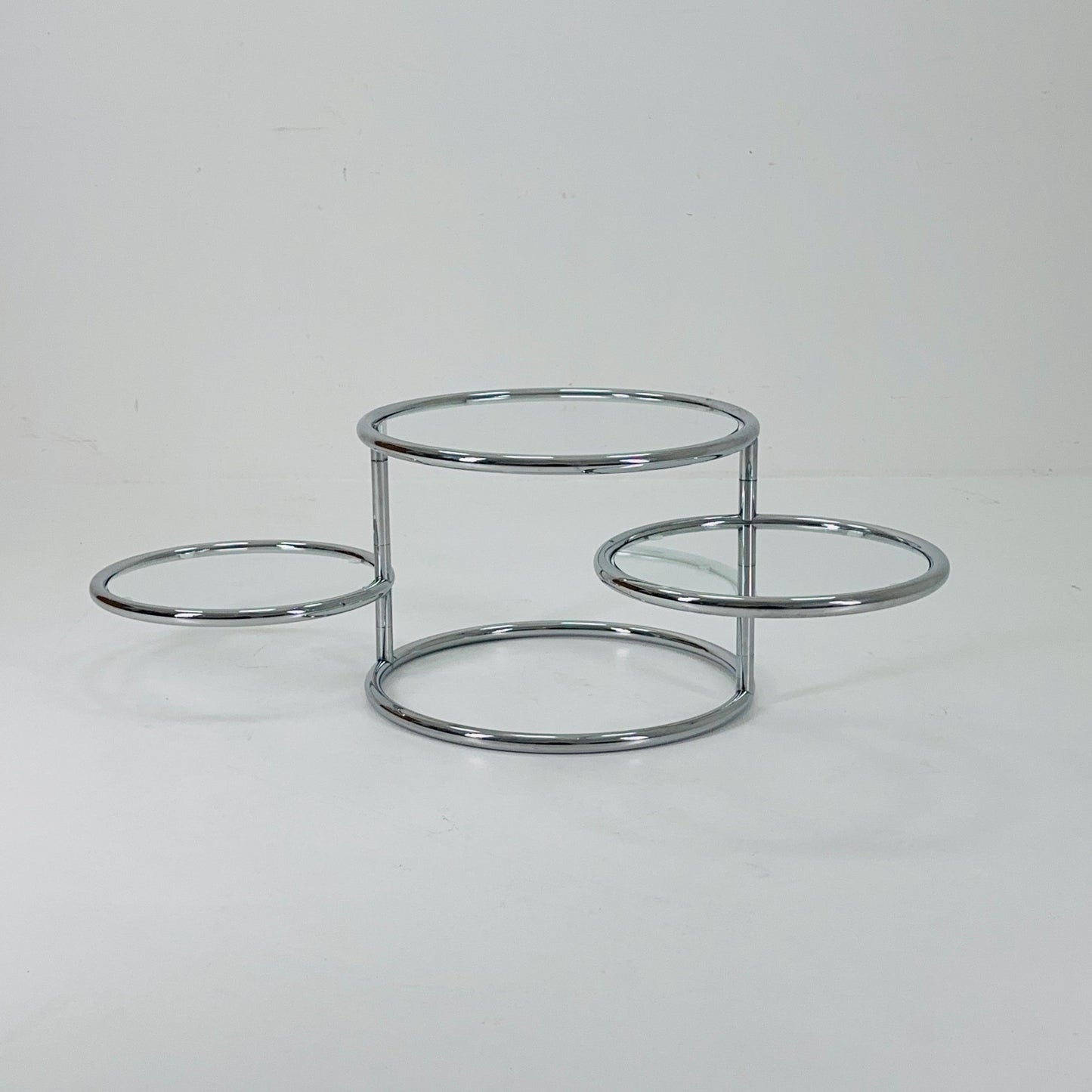 Mid Century coffee table with 3 swivel levels by Milo Baughman Italy 1970s