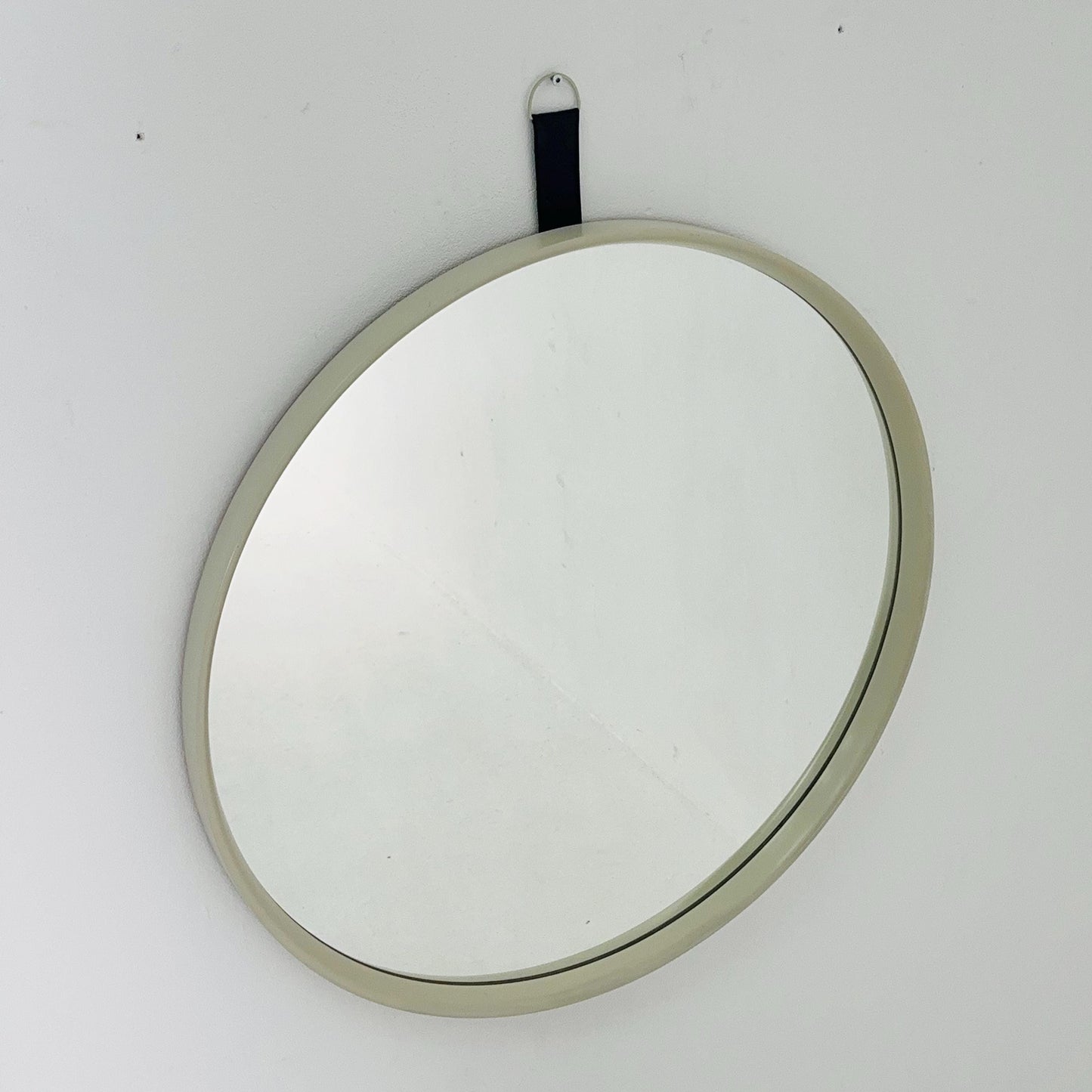 Space Age Large Mid-Century large white Round Mirror, 1970s Germany