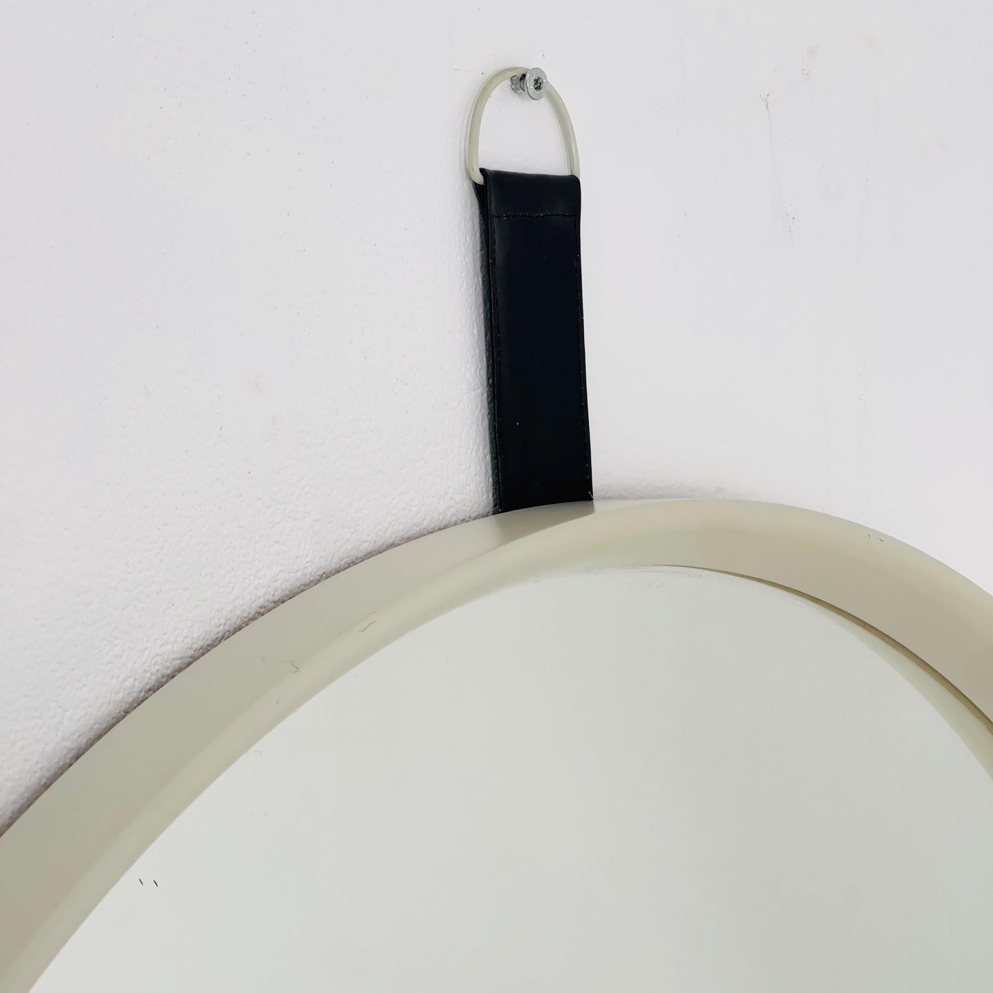 Space Age Large Mid-Century large white Round Mirror, 1970s Germany