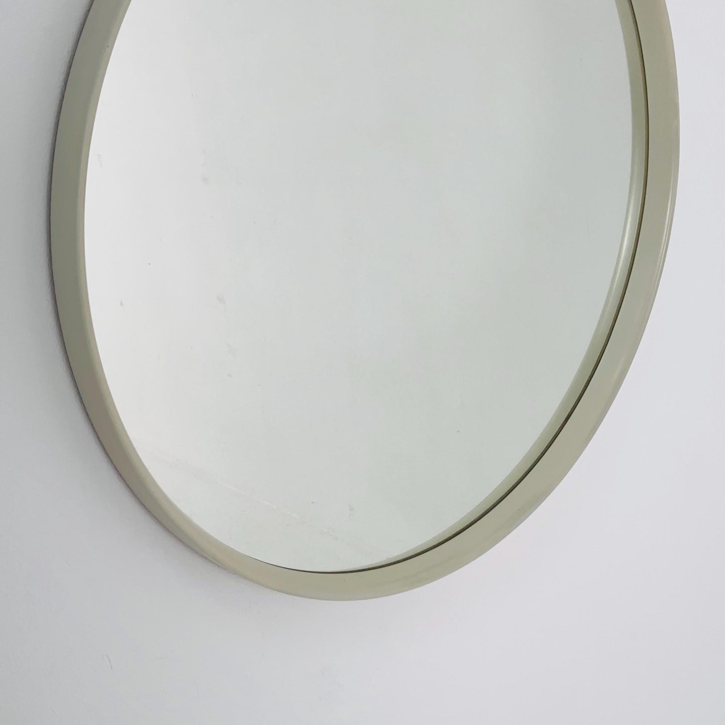 Space Age Large Mid-Century large white Round Mirror, 1970s Germany