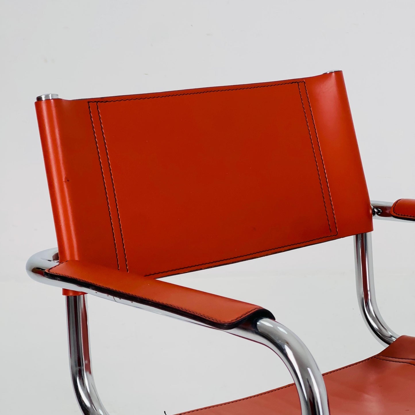 1 of 7 chairs Model MG5 Centro Studio desk chair in cognac by Mart Stam & Marcel Breuer, 1970s Fasem Italy