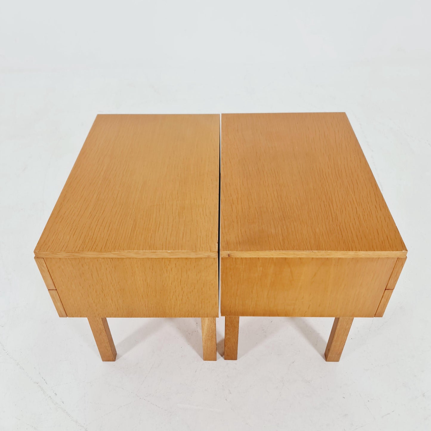 German Mid century Oak nightstands/ bedside tables BY WK Möbel , 1960s Set of 2