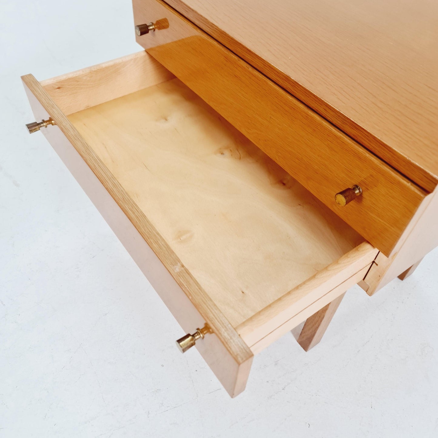 German Mid century Oak nightstands/ bedside tables BY WK Möbel , 1960s Set of 2
