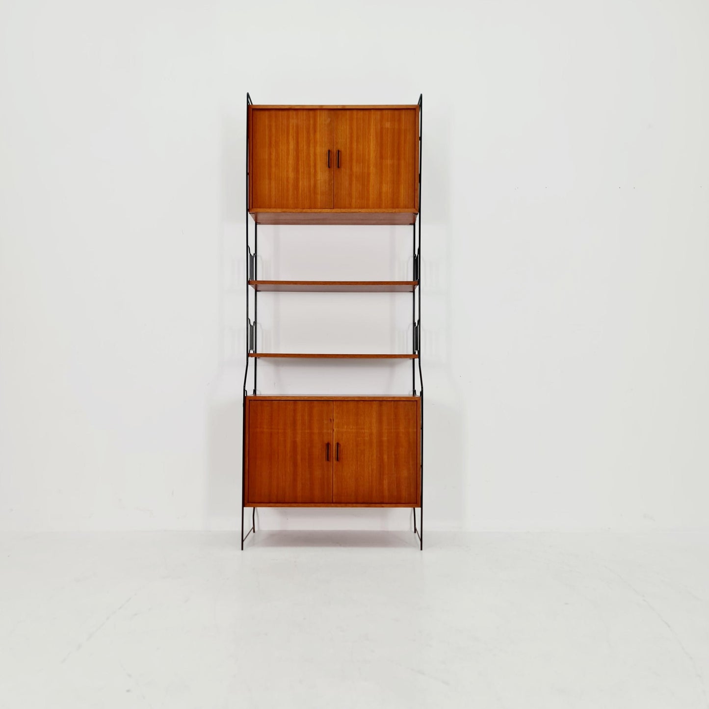 String shelf-system, bookcase with cabinet teak by WHB Germany, 1950s