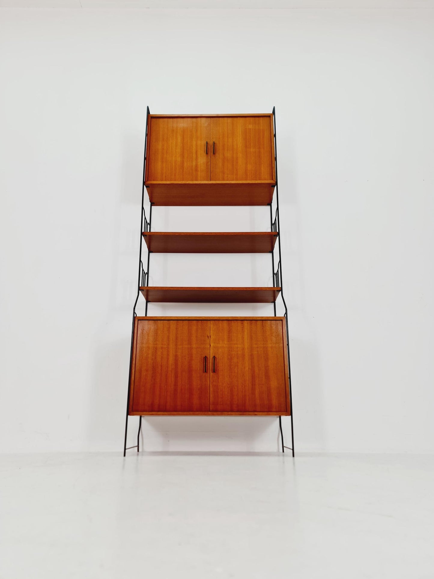String shelf-system, bookcase with cabinet teak by WHB Germany, 1950s
