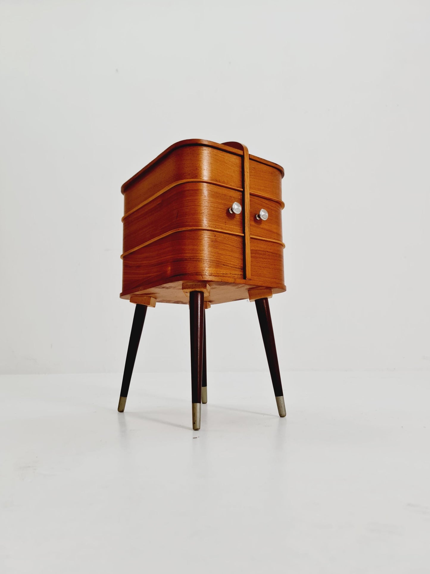 Vintage teak sweing table/ side table cabinet, 1960s