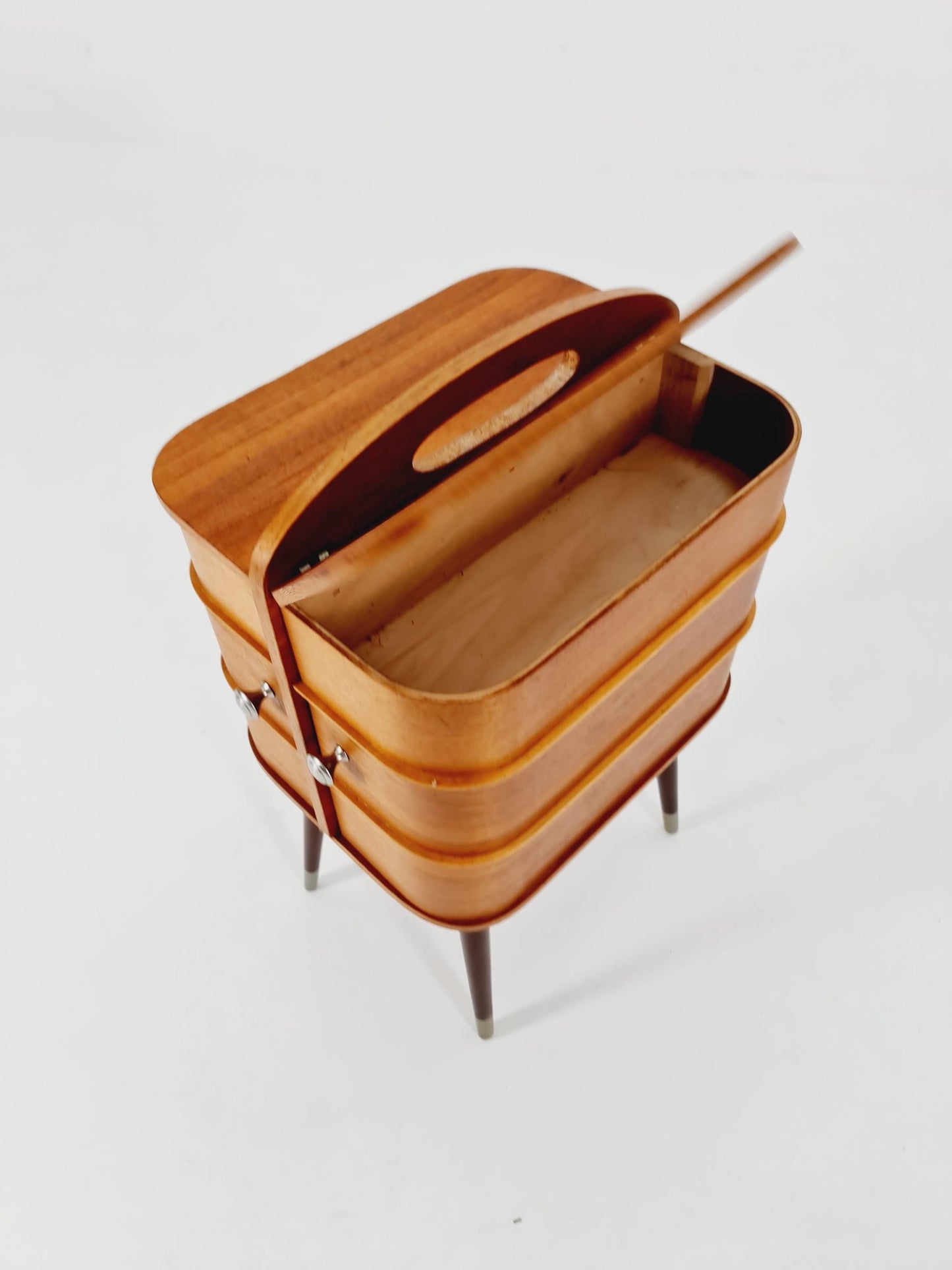 Vintage teak sweing table/ side table cabinet, 1960s