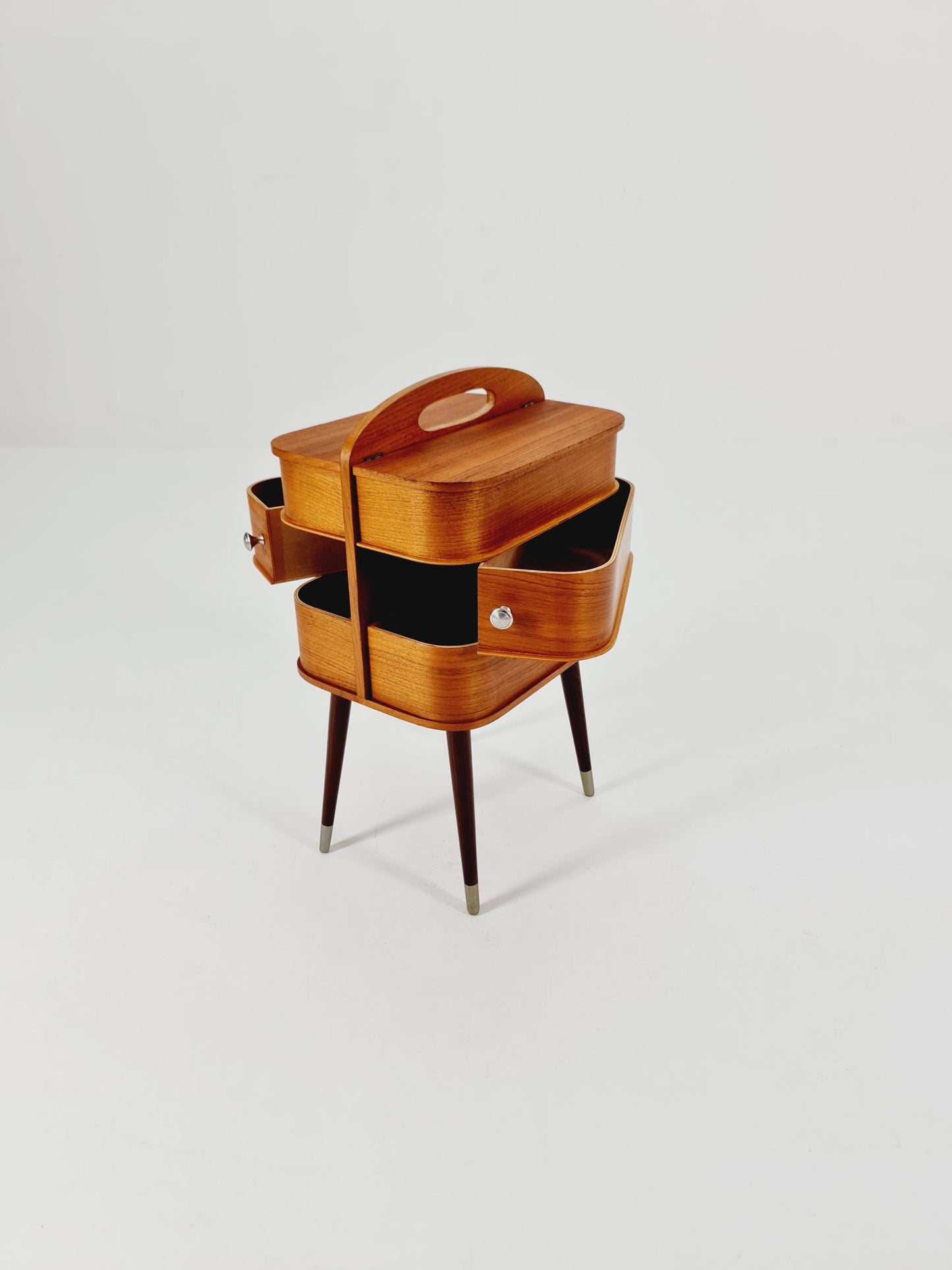 Vintage teak sweing table/ side table cabinet, 1960s