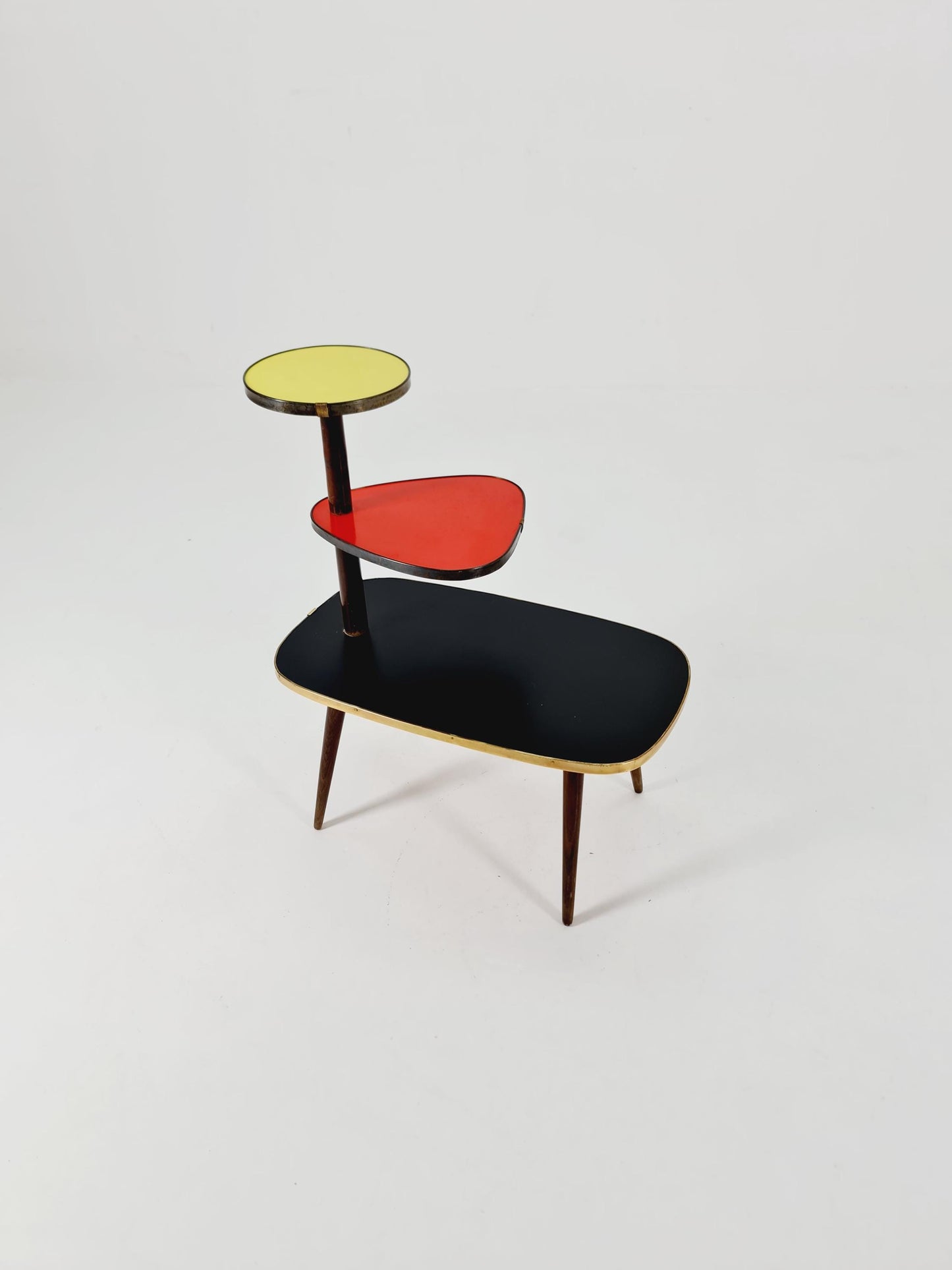 German Plant Stand, colorful Vintage Mid-Century Minimalist Indoor flower table, 1960s